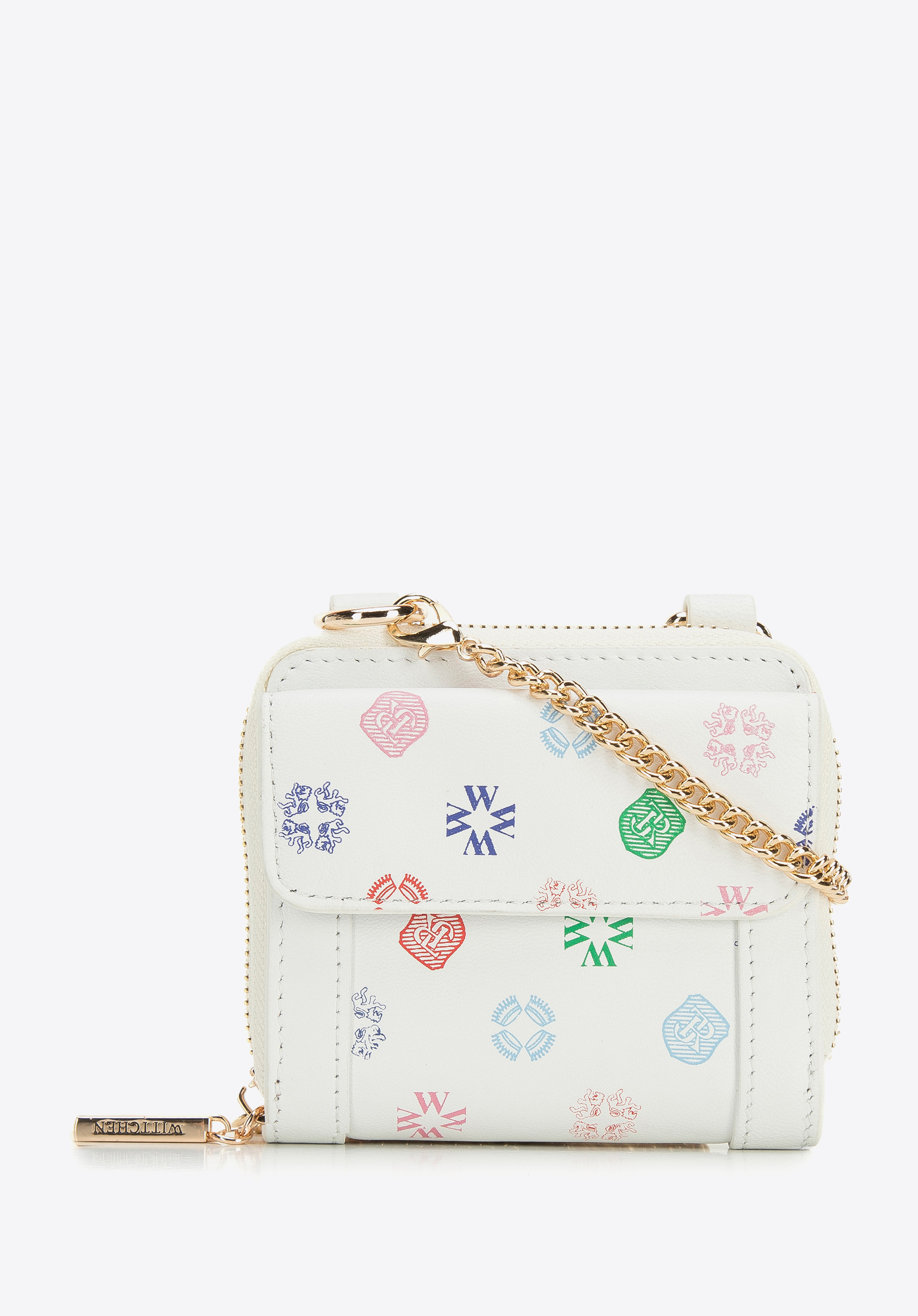 Damski portfel skórzany na łańcuszku