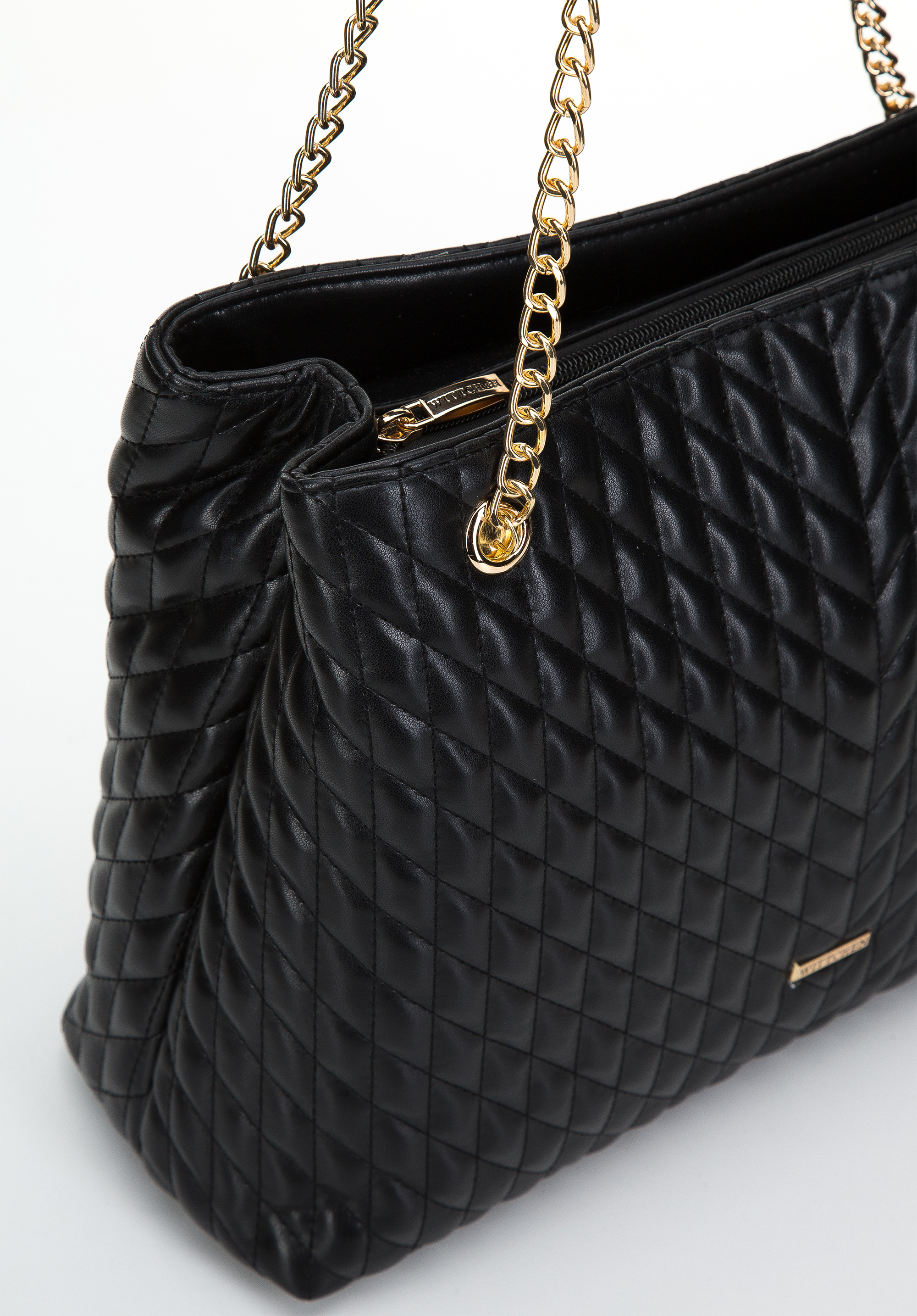 Torebka shopperka pikowana w jodełkę