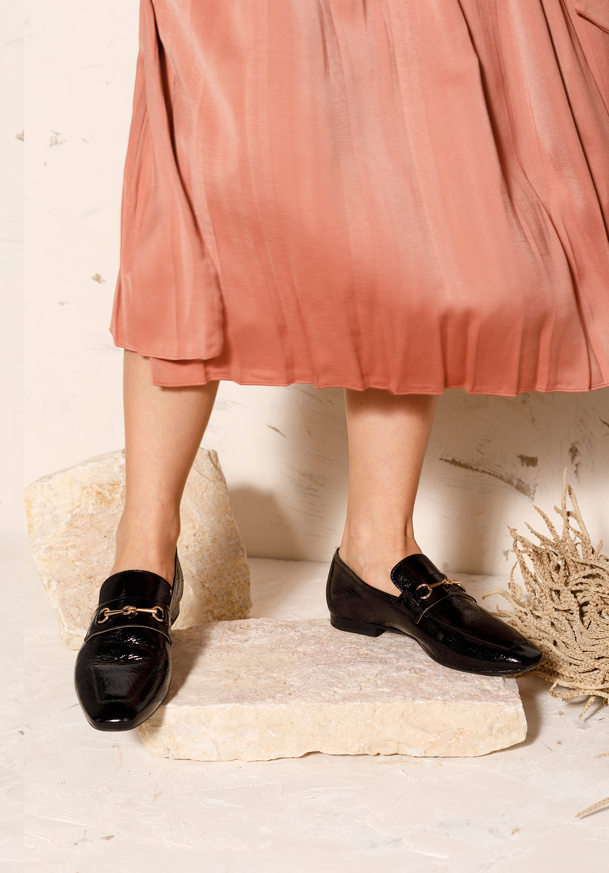 Damskie mokasyny skórzane z wędzidłem