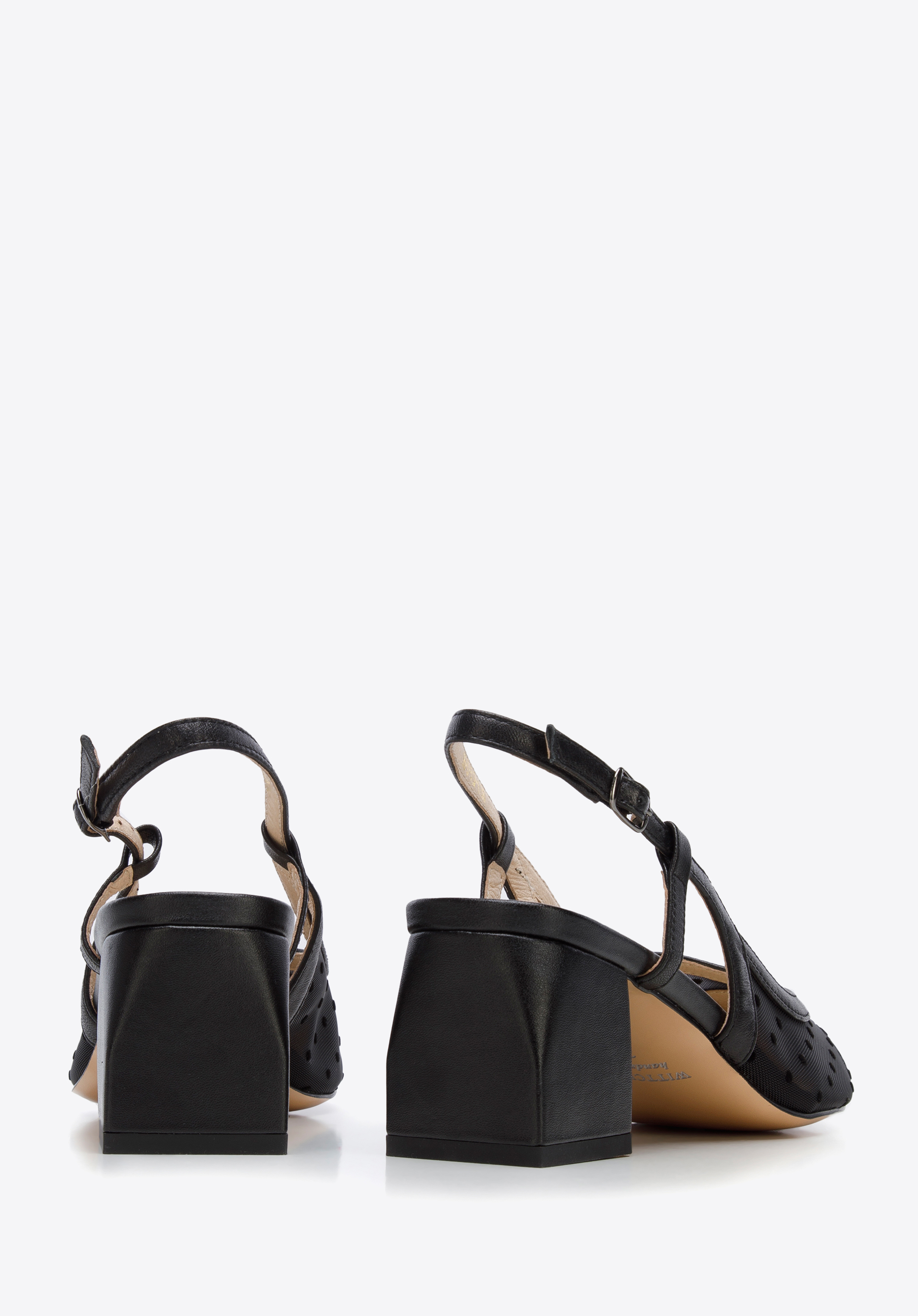 Sandały transparentne w groszki na słupku