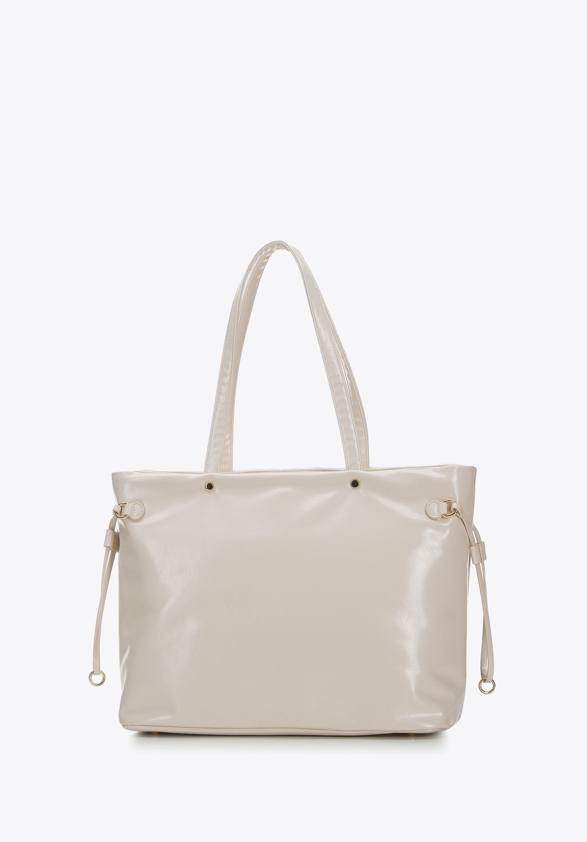 Torebka shopperka z ekoskóry pikowana w kwadraty