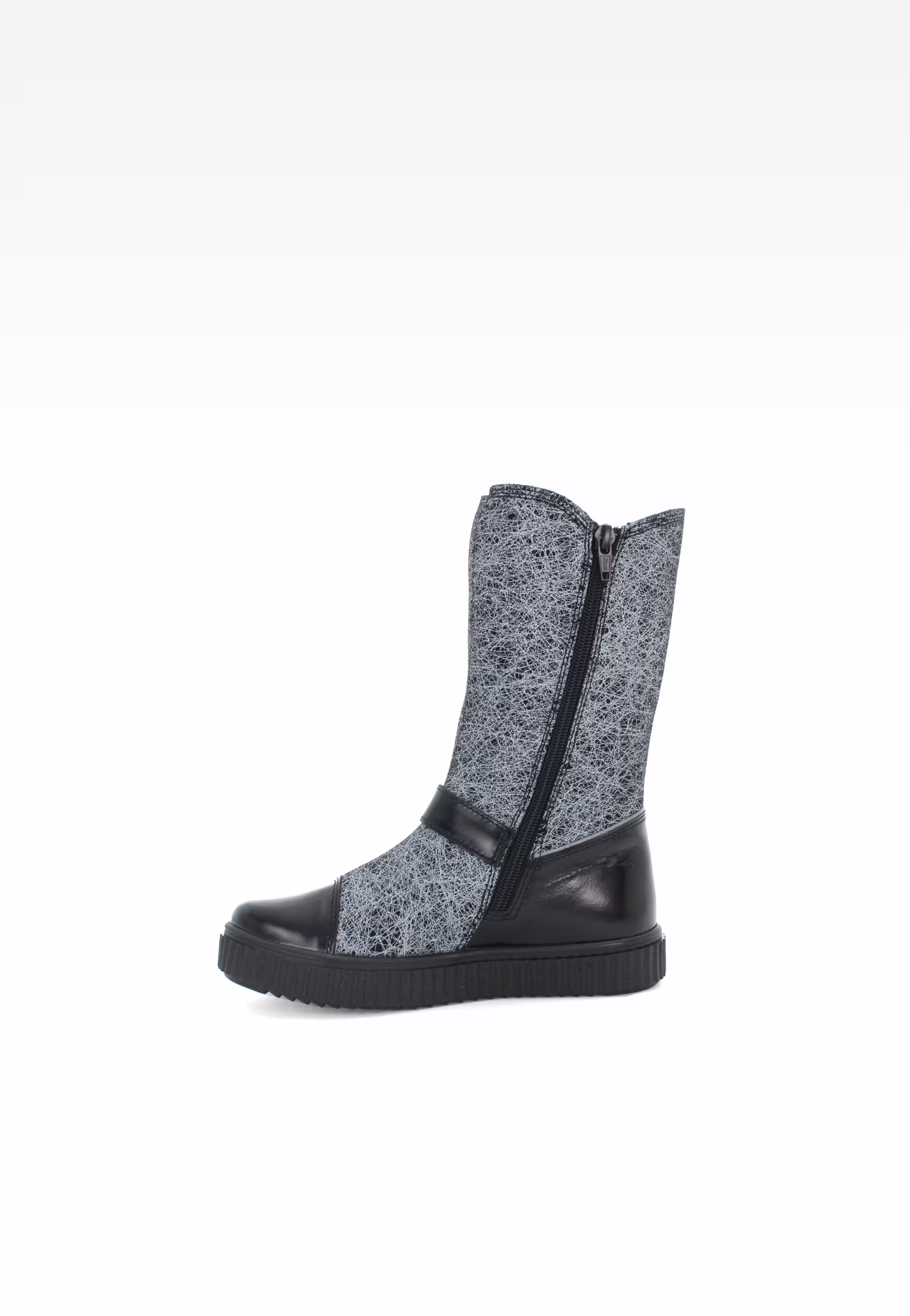 Kozaki ocieplane BARTEK W-64413W/87K, dla dziewcząt, czarno-szary