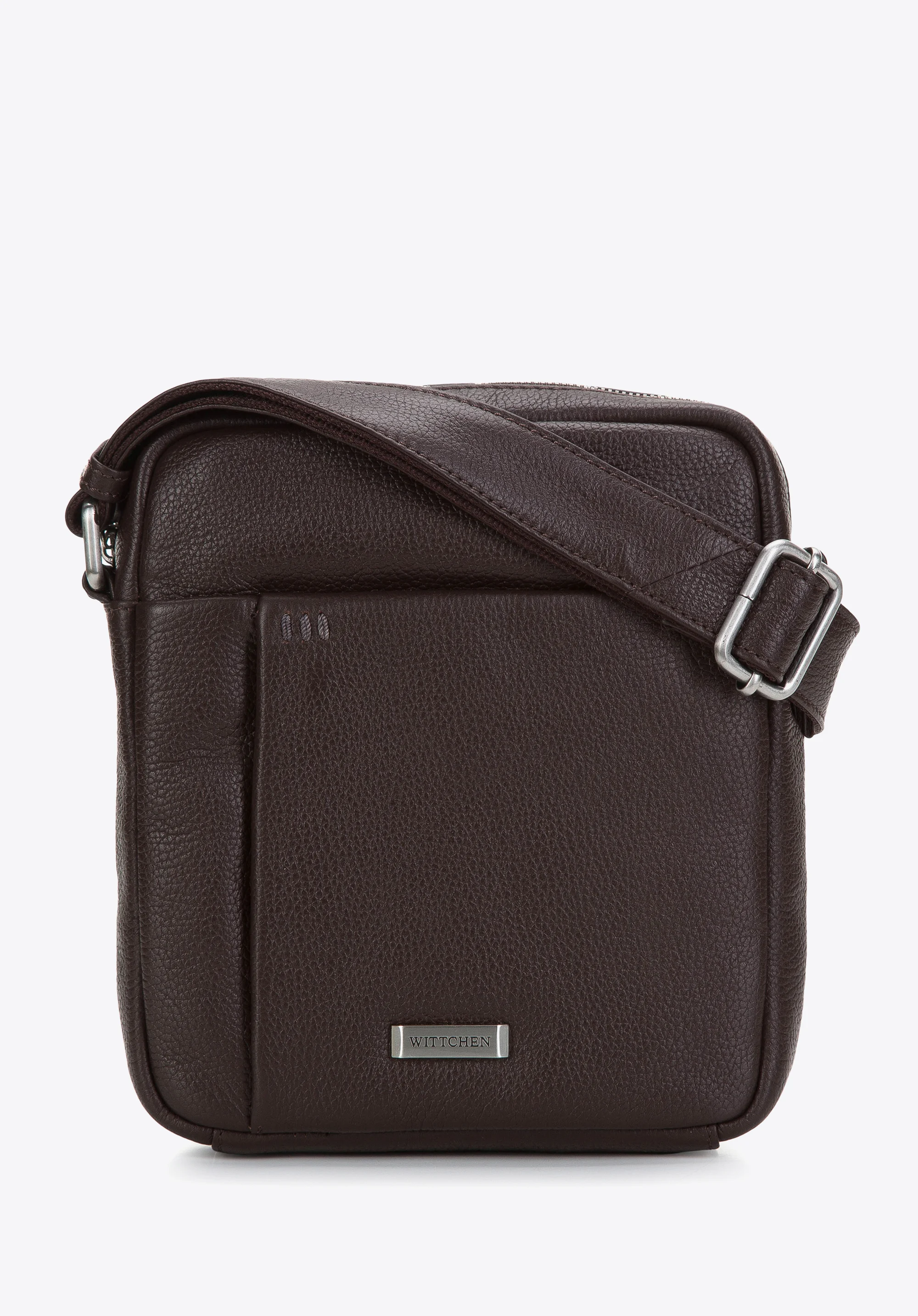 Męska listonoszka skórzana z obszyciem mała