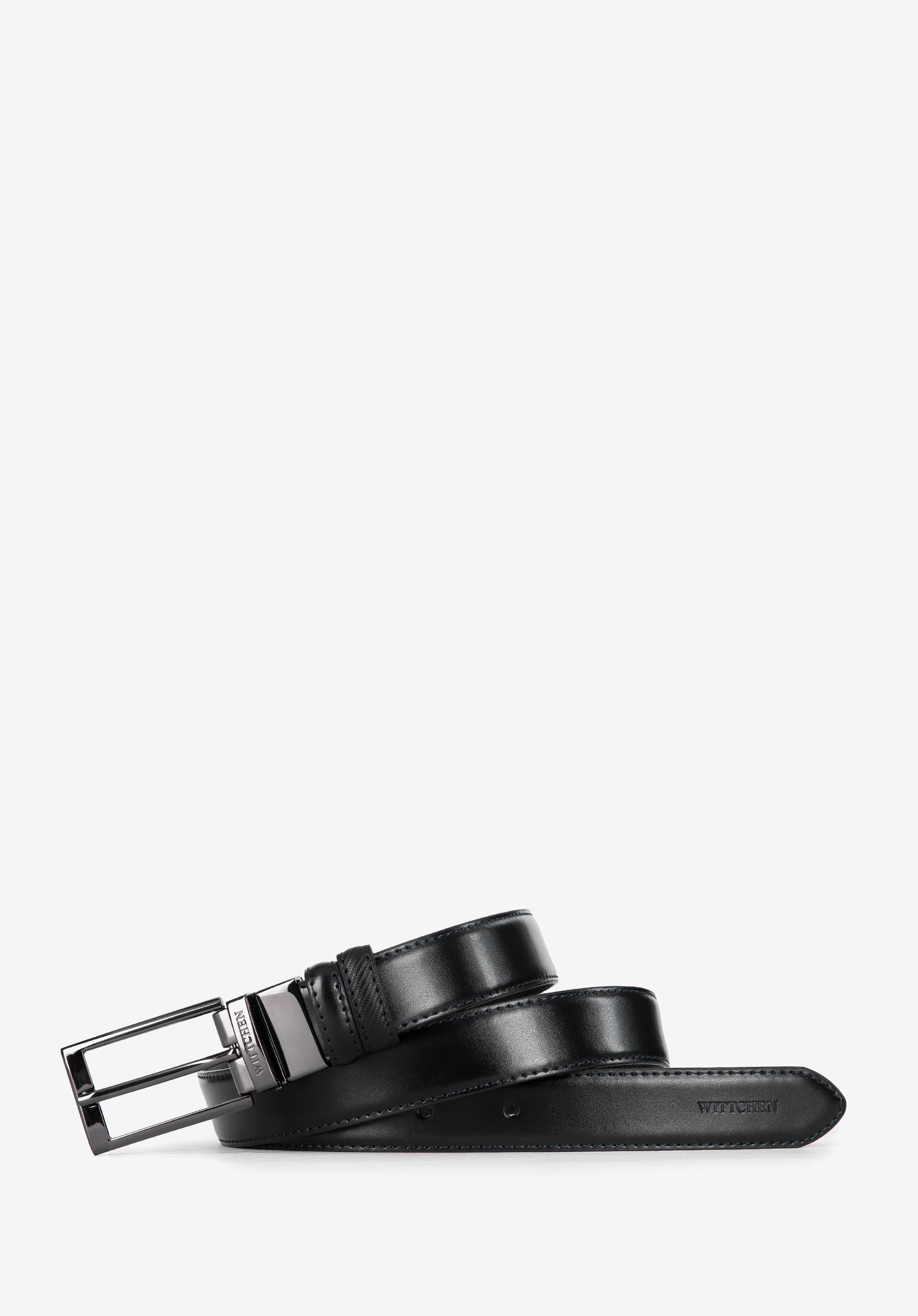 Męski pasek skórzany dwustronny wąski