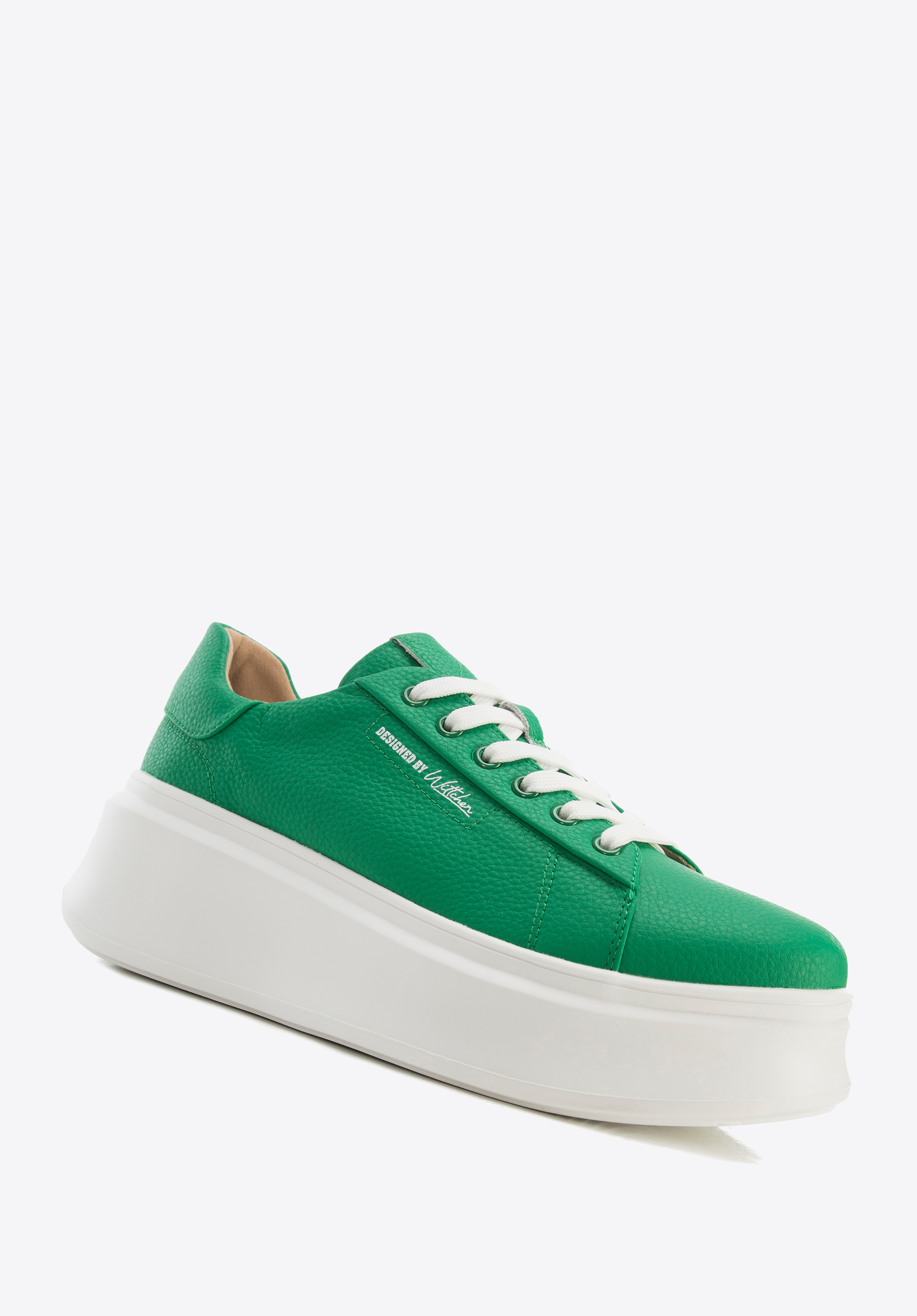 Damskie sneakersy skórzane na grubej podeszwie klasyczne