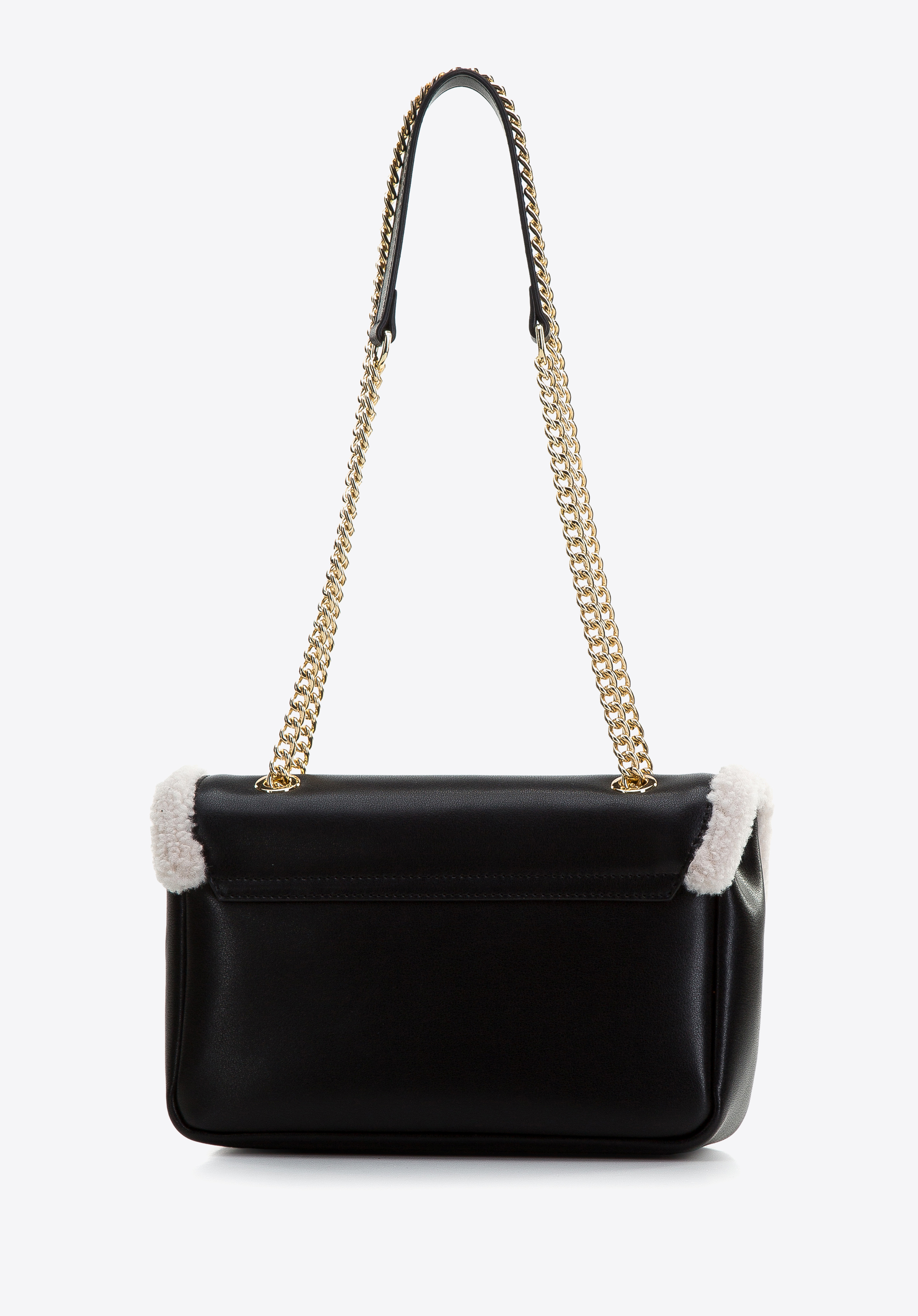 Damska listonoszka skórzana ze sztucznym futerkiem