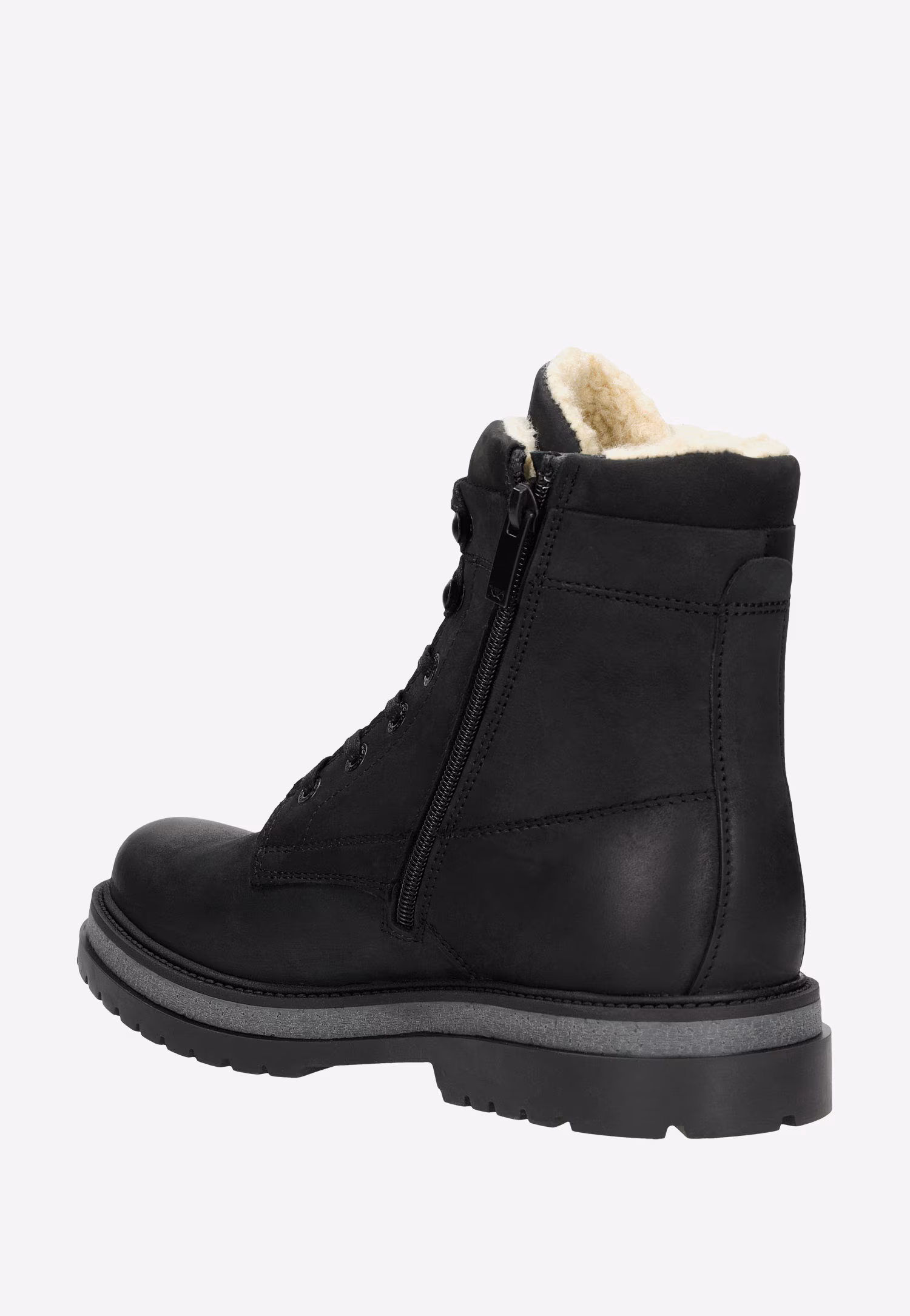 Czarne zimowe trzewiki męskie ze skóry crazy horse i nubuku