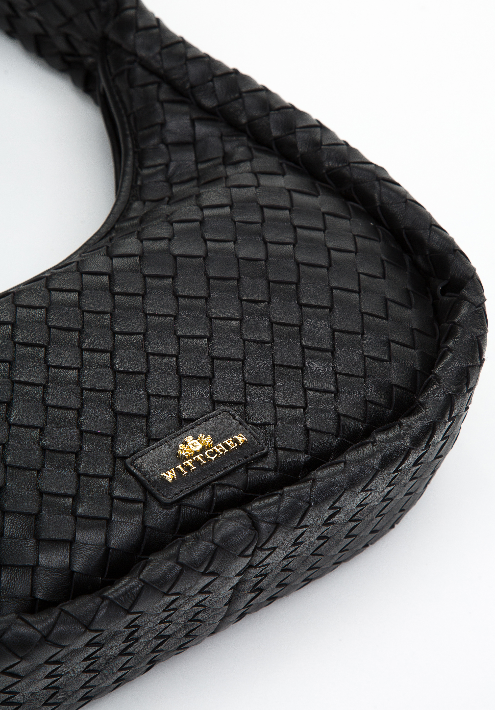 Torebka bagietka ze skórzanej plecionki