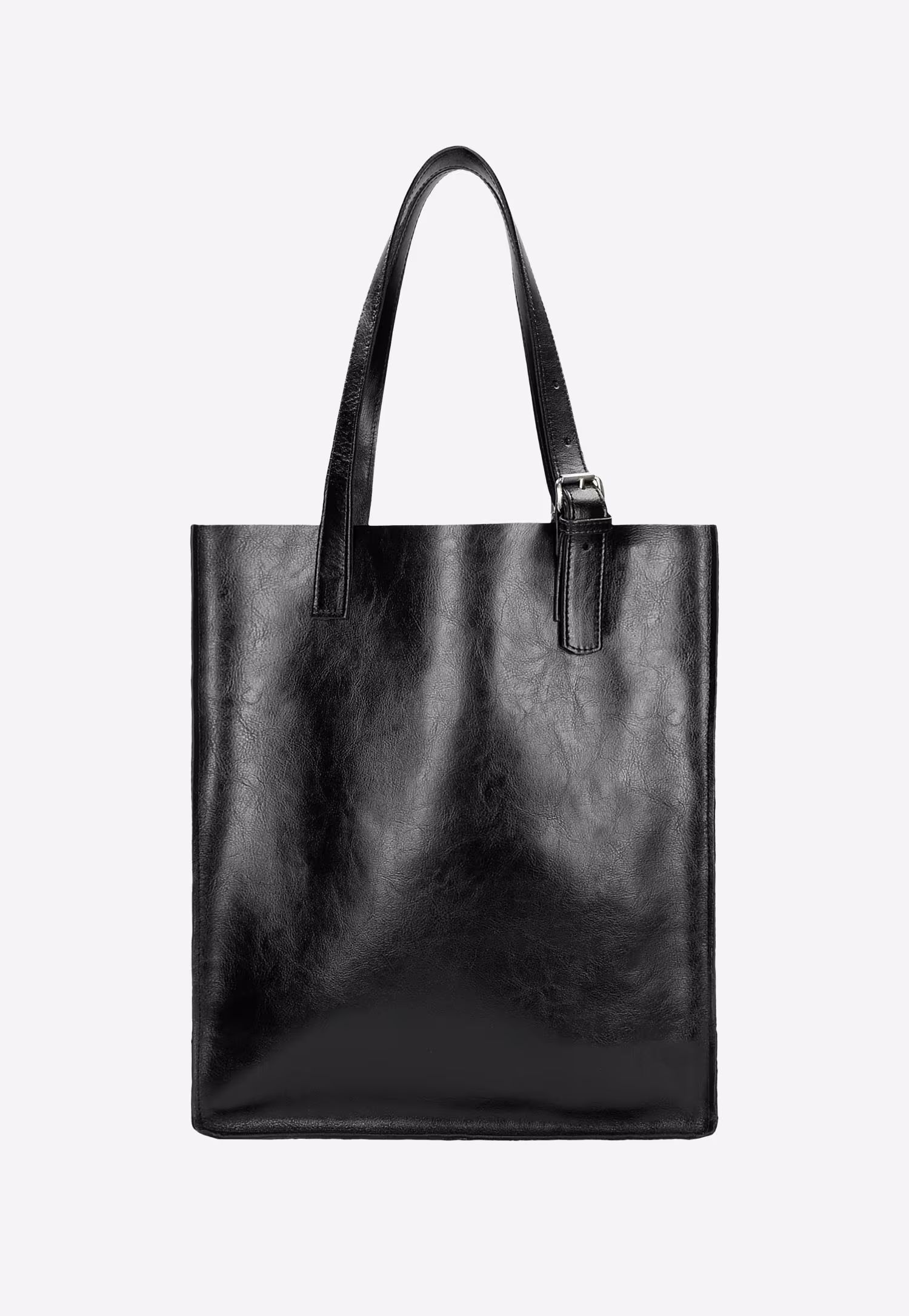 Duża skórzana torebka damska w kolorze czarnym