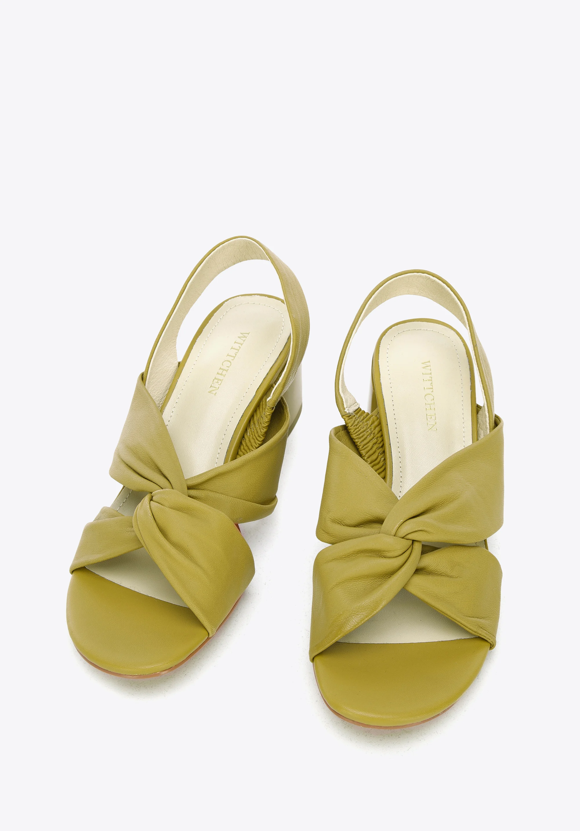 Damskie sandały z miękkiej skóry na słupku