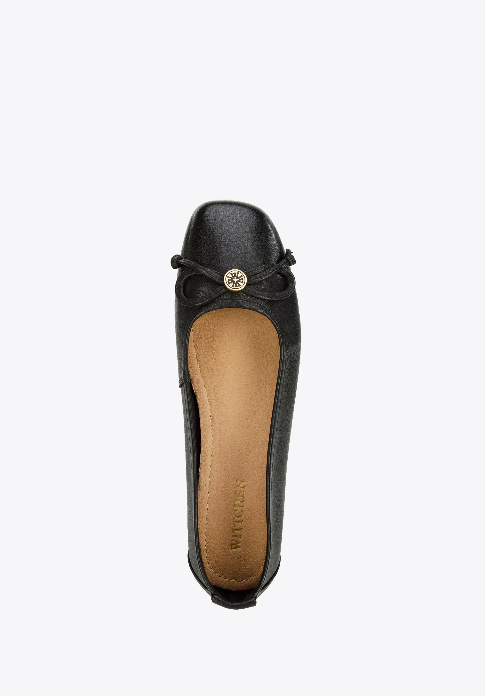 Baleriny z miękkiej skóry z kokardką