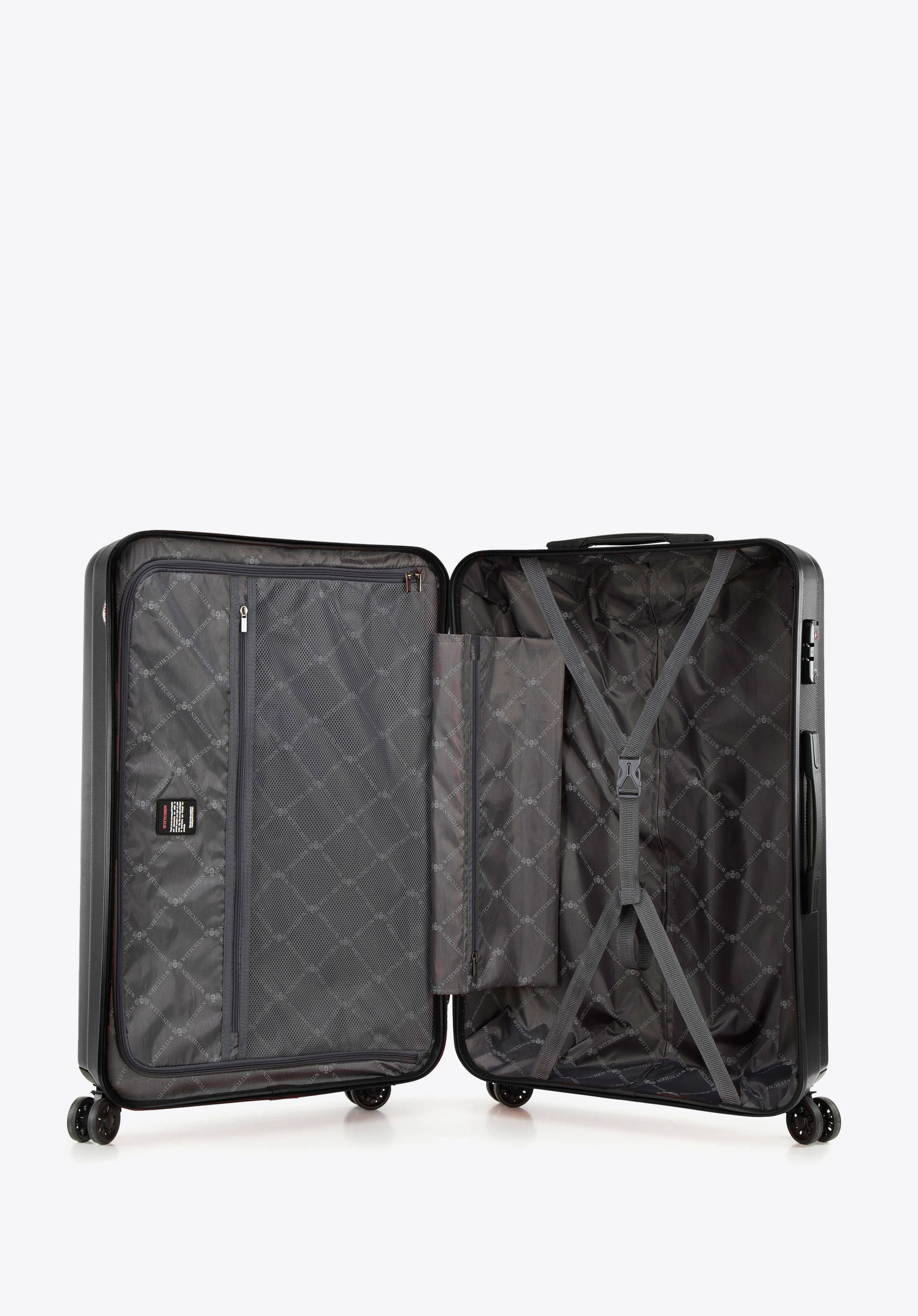 Walizka kabinowa z polikarbonu z pionowymi tłoczeniami