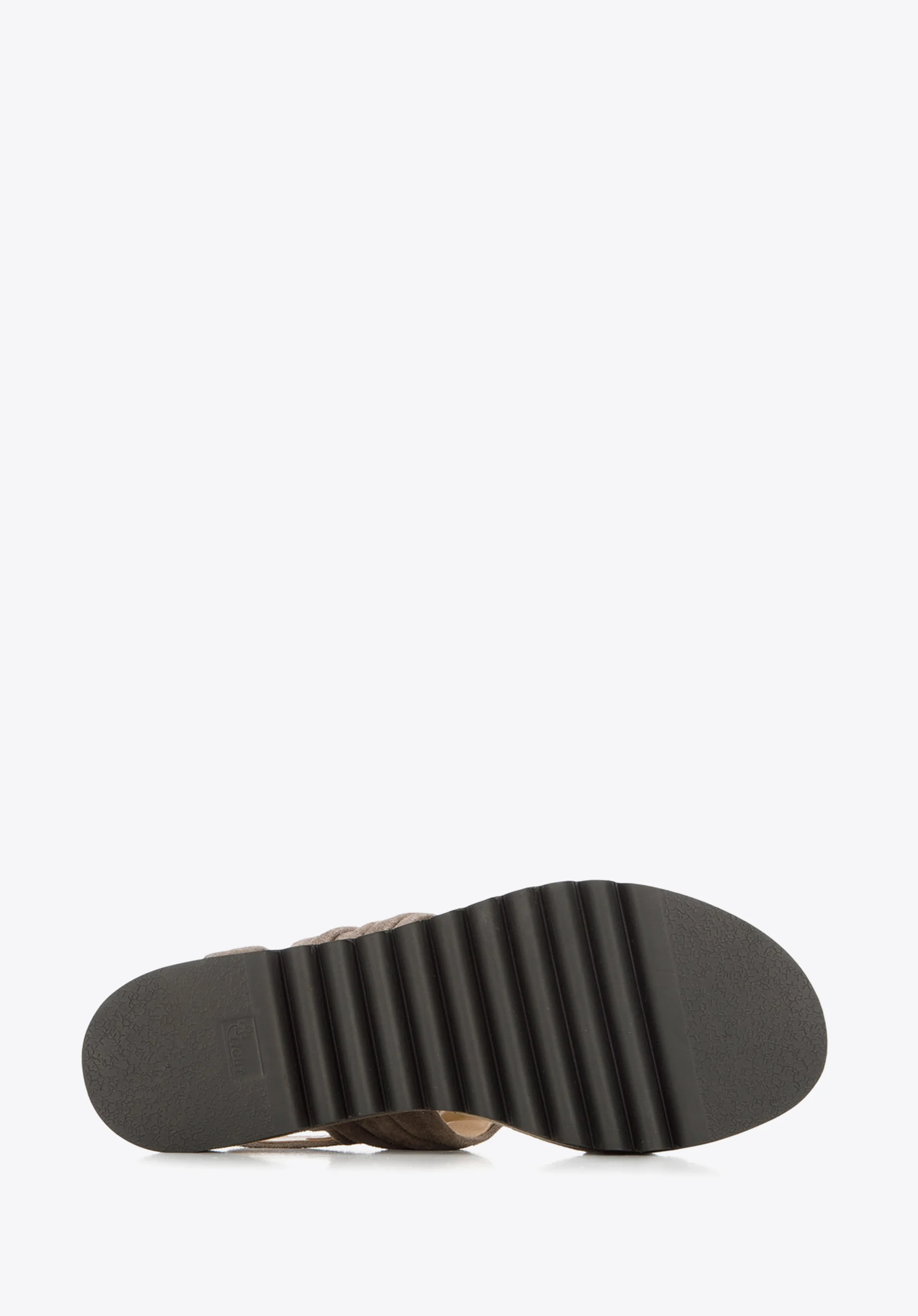 Damskie sandały z marszczonego zamszu