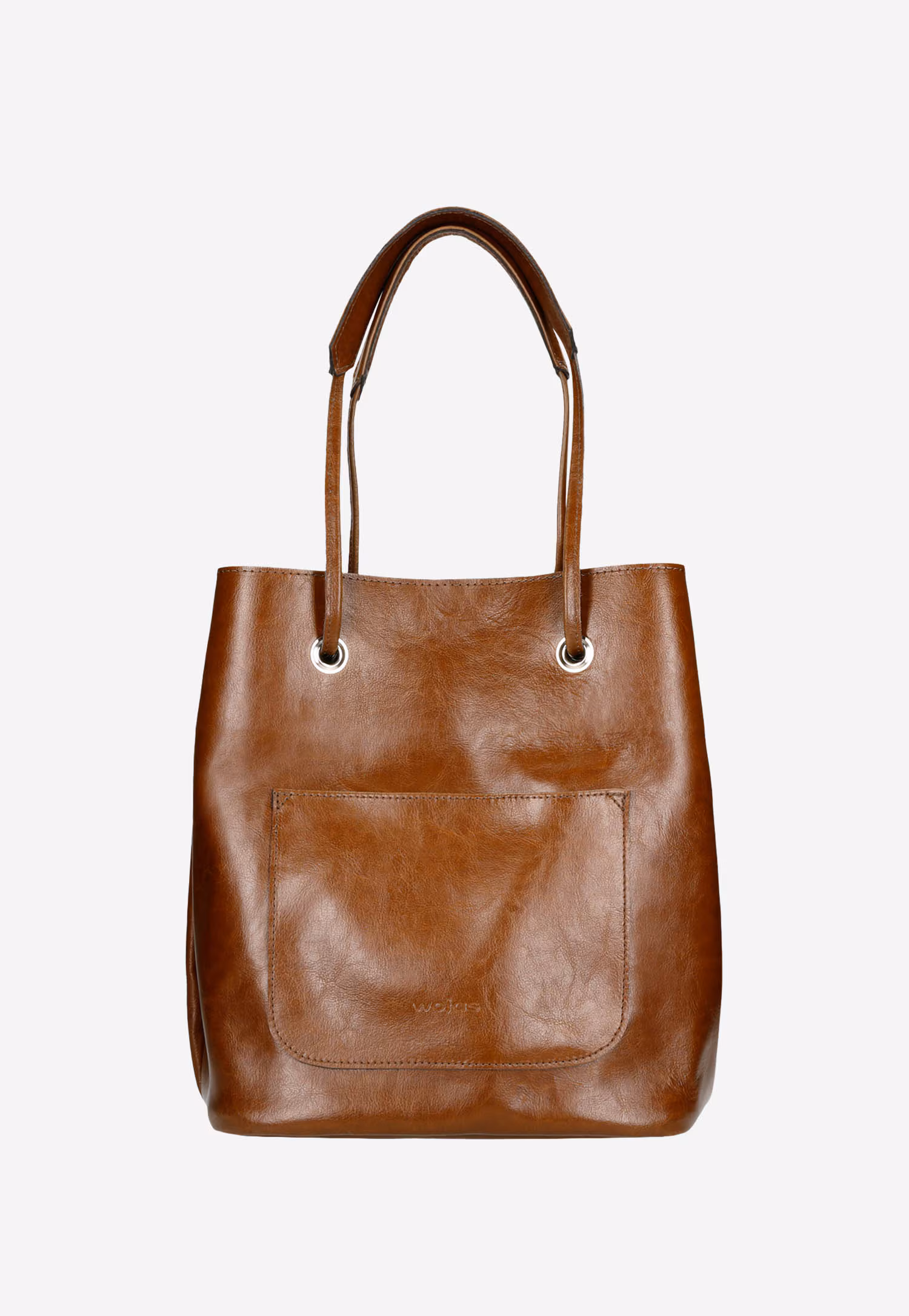 Czarna torebka damska z dwoiny foliowanej