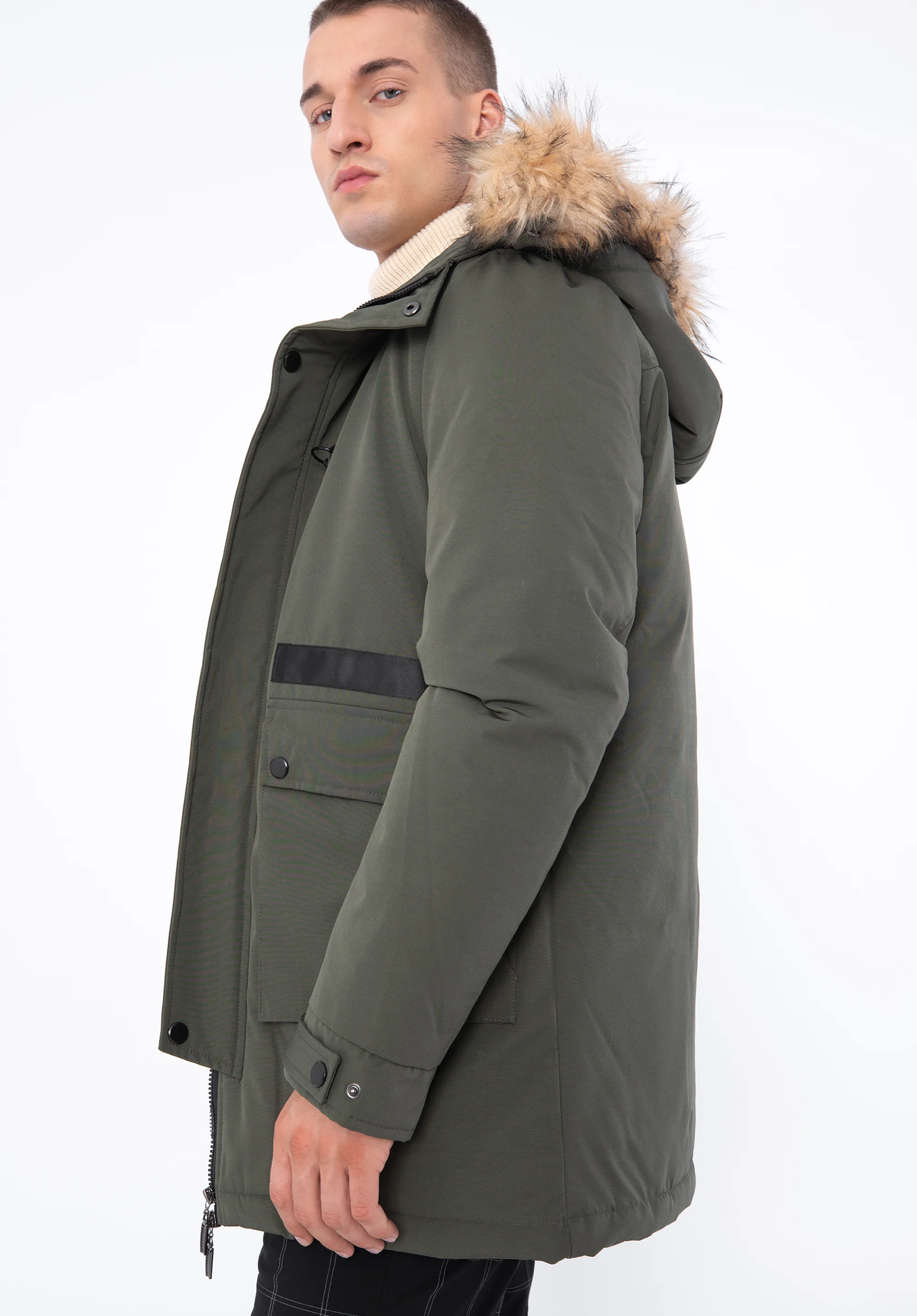 Męska kurtka ocieplana prosta