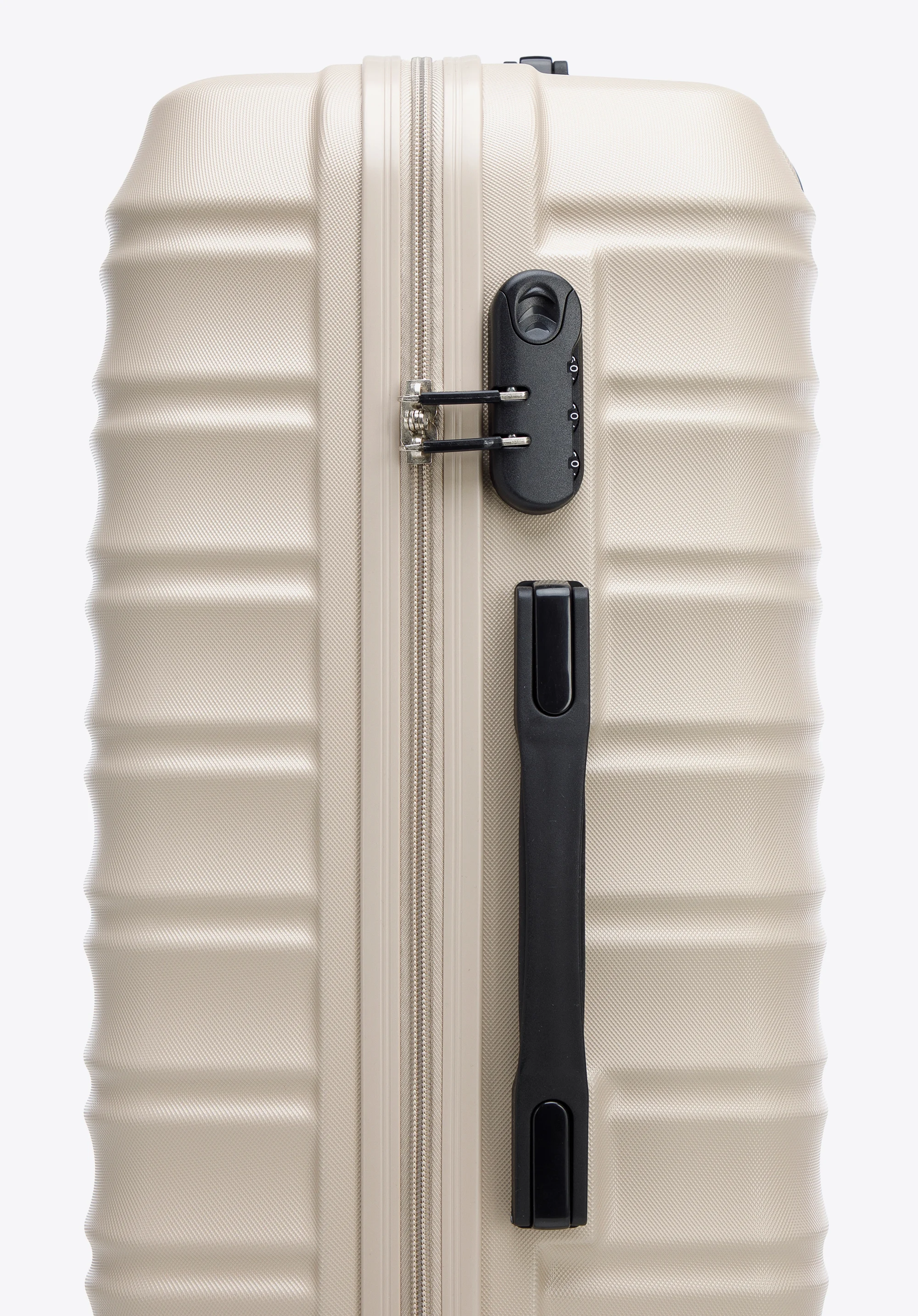 Duża walizka z ABS-u z żebrowaniem