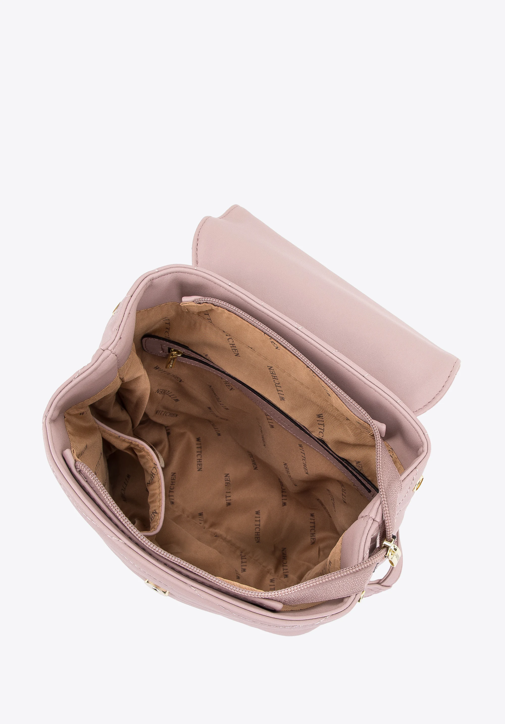 Damski plecak z pikowanej ekoskóry