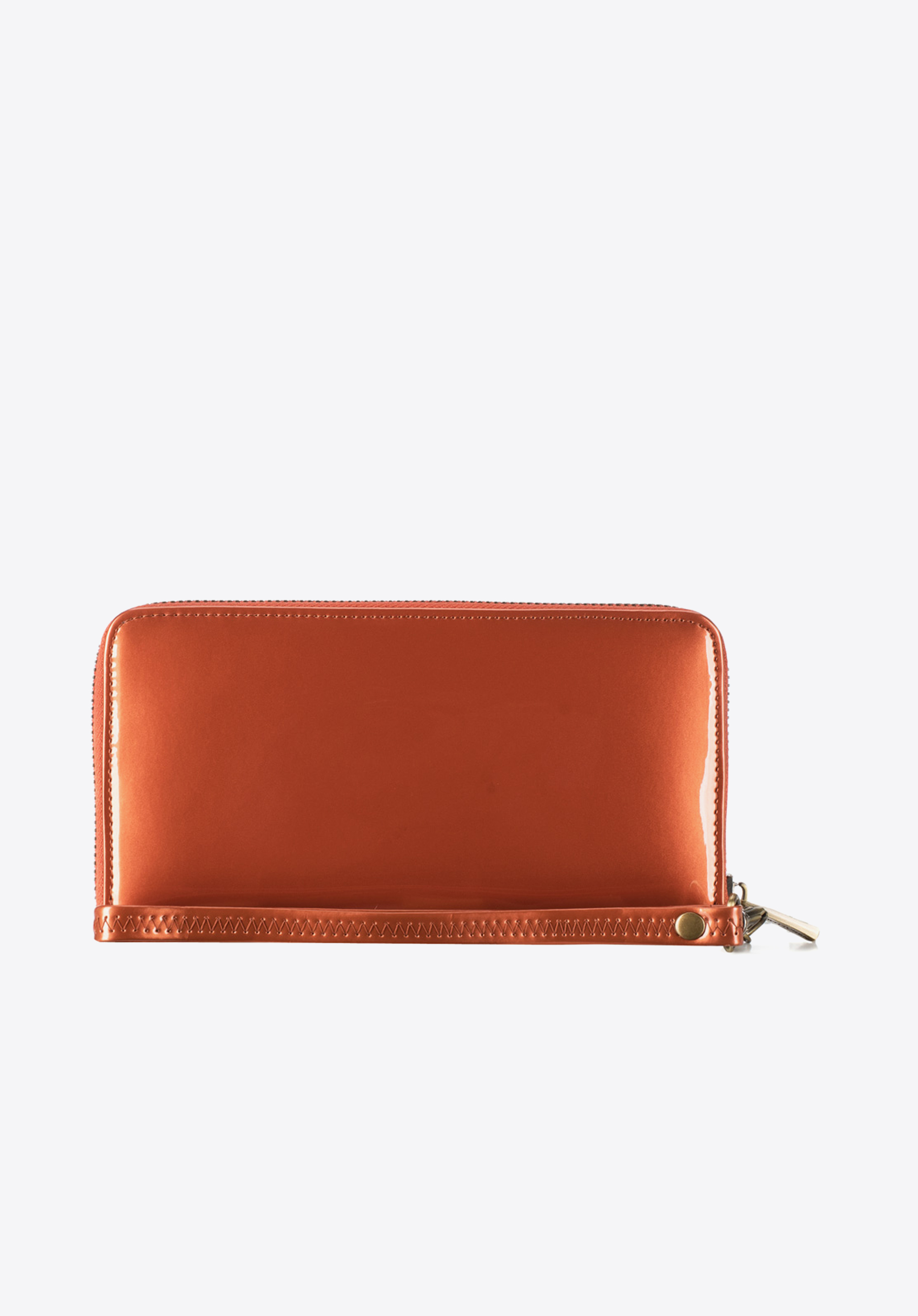 Damski portfel skórzany lakierowany na zamek