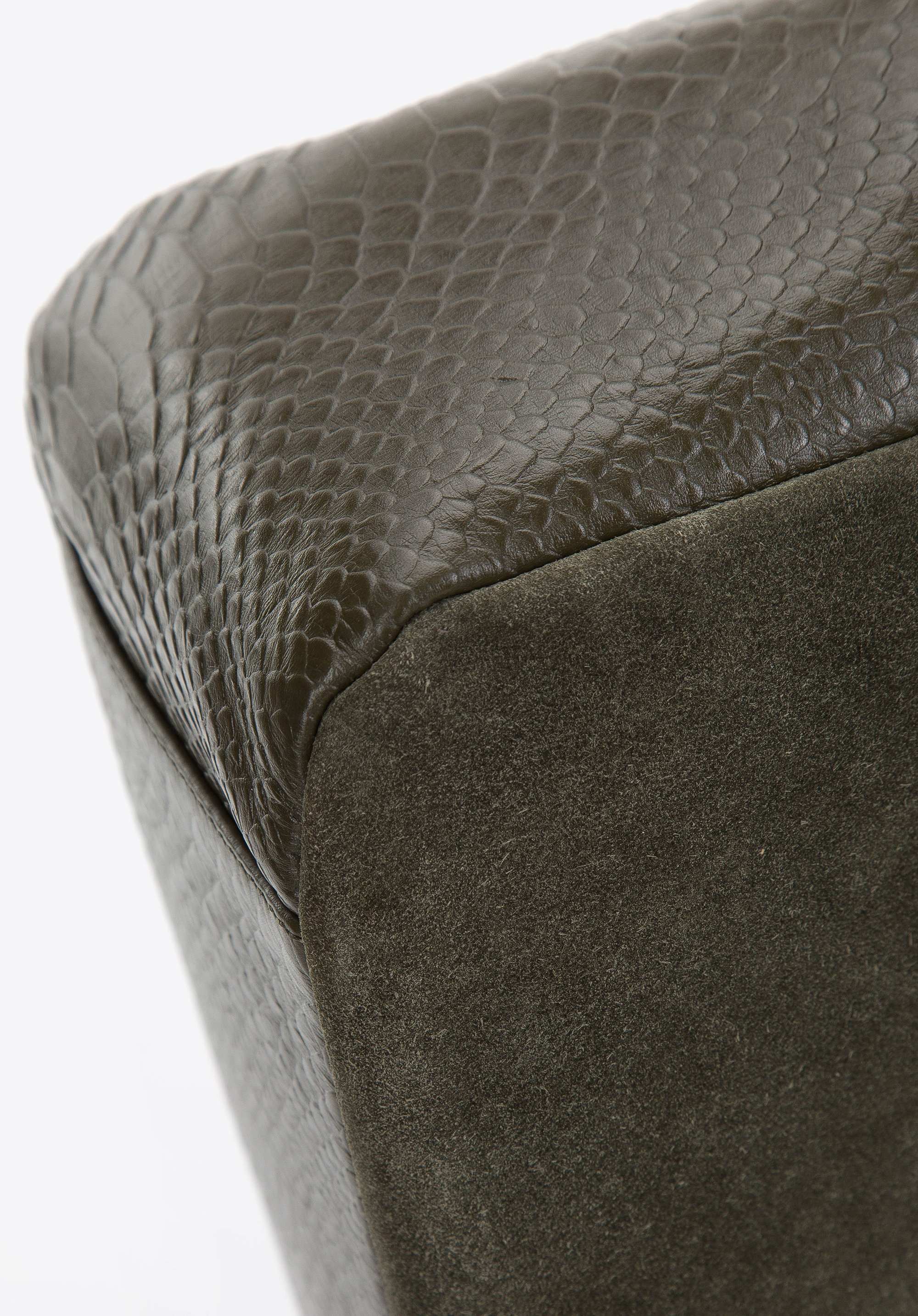 Torebka shopperka z dwóch rodzajów skór