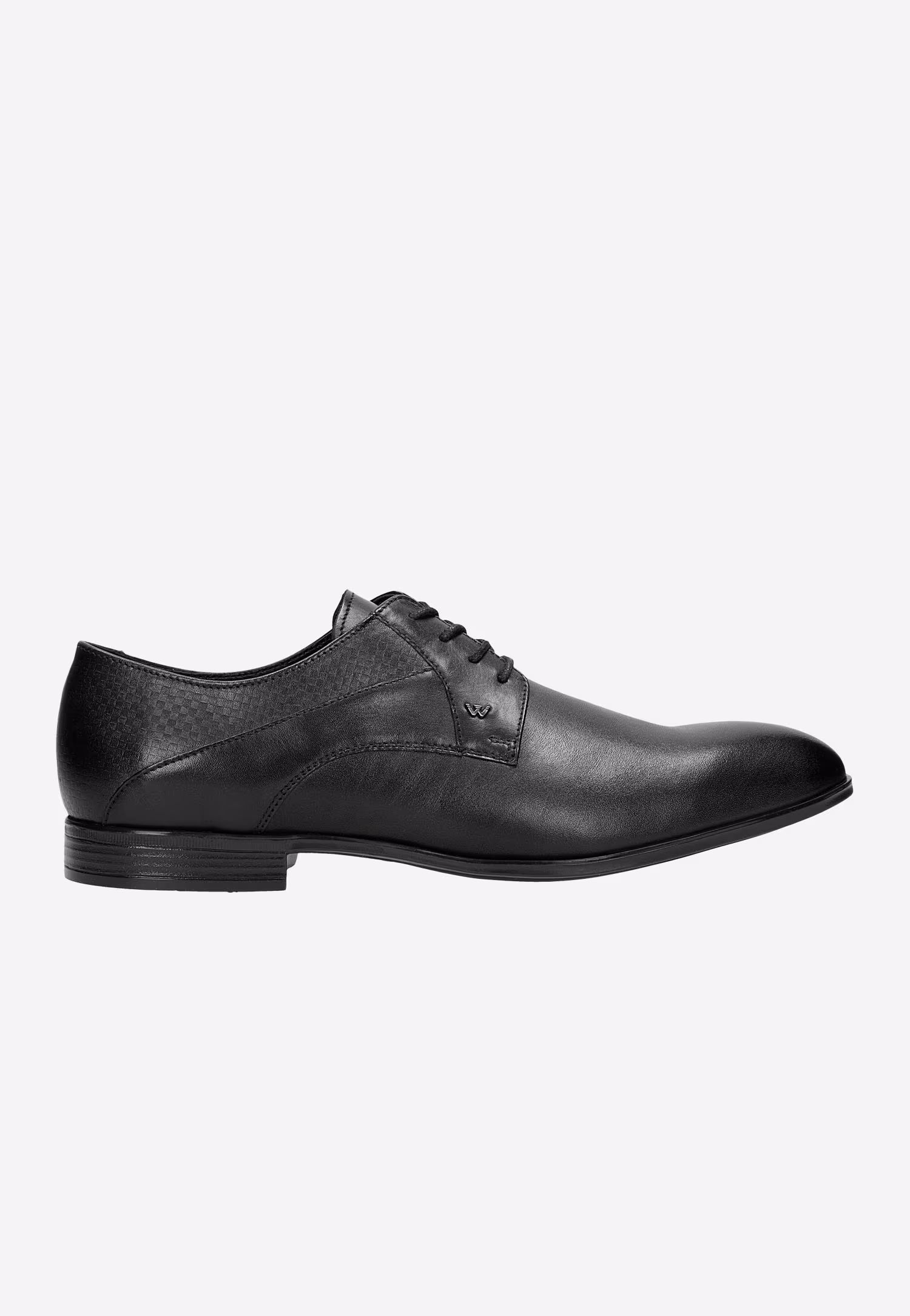 Brązowe wizytowe półbuty męskie ze skóry licowej