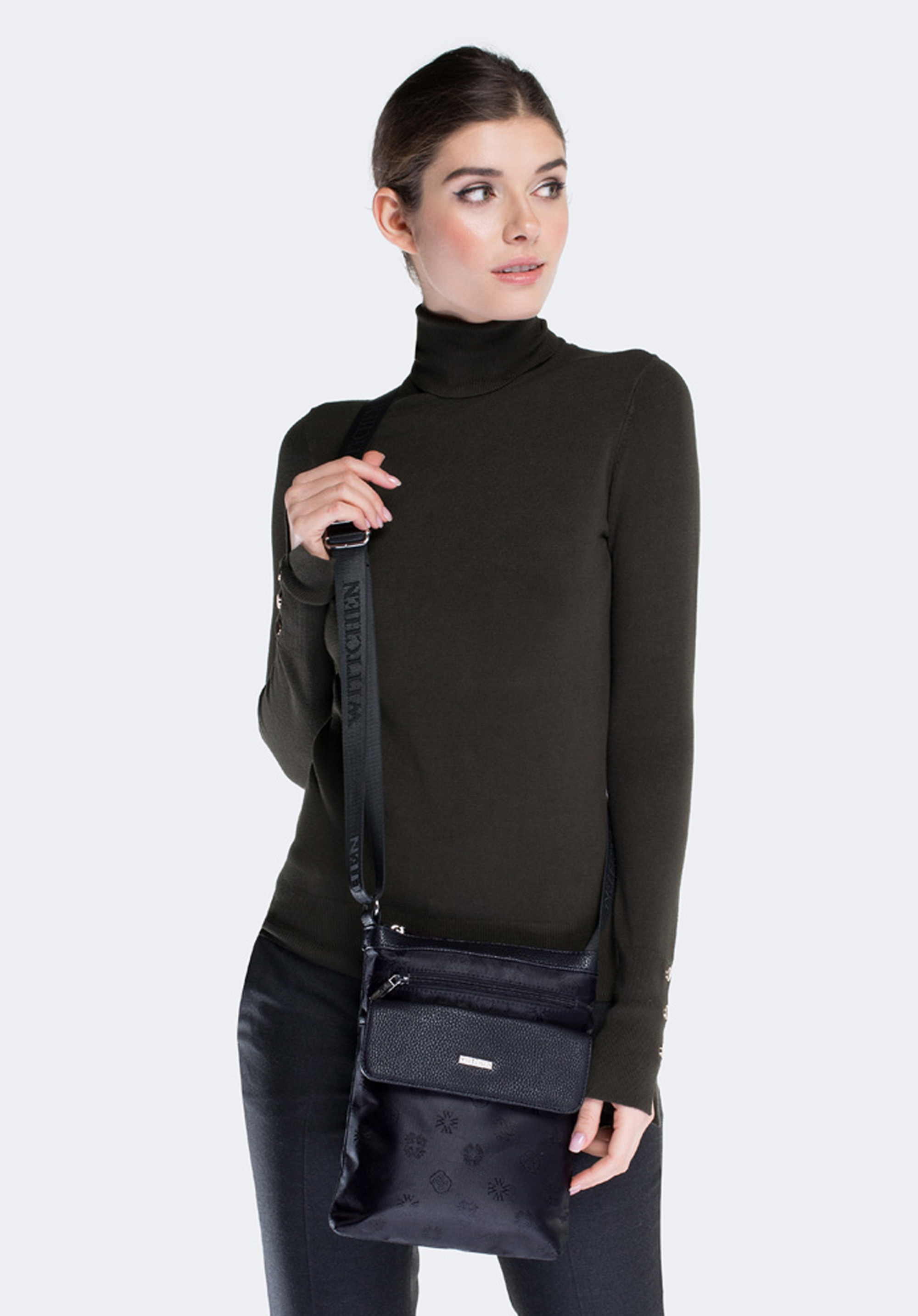 Damska listonoszka z tkaniny w logo z kieszonką