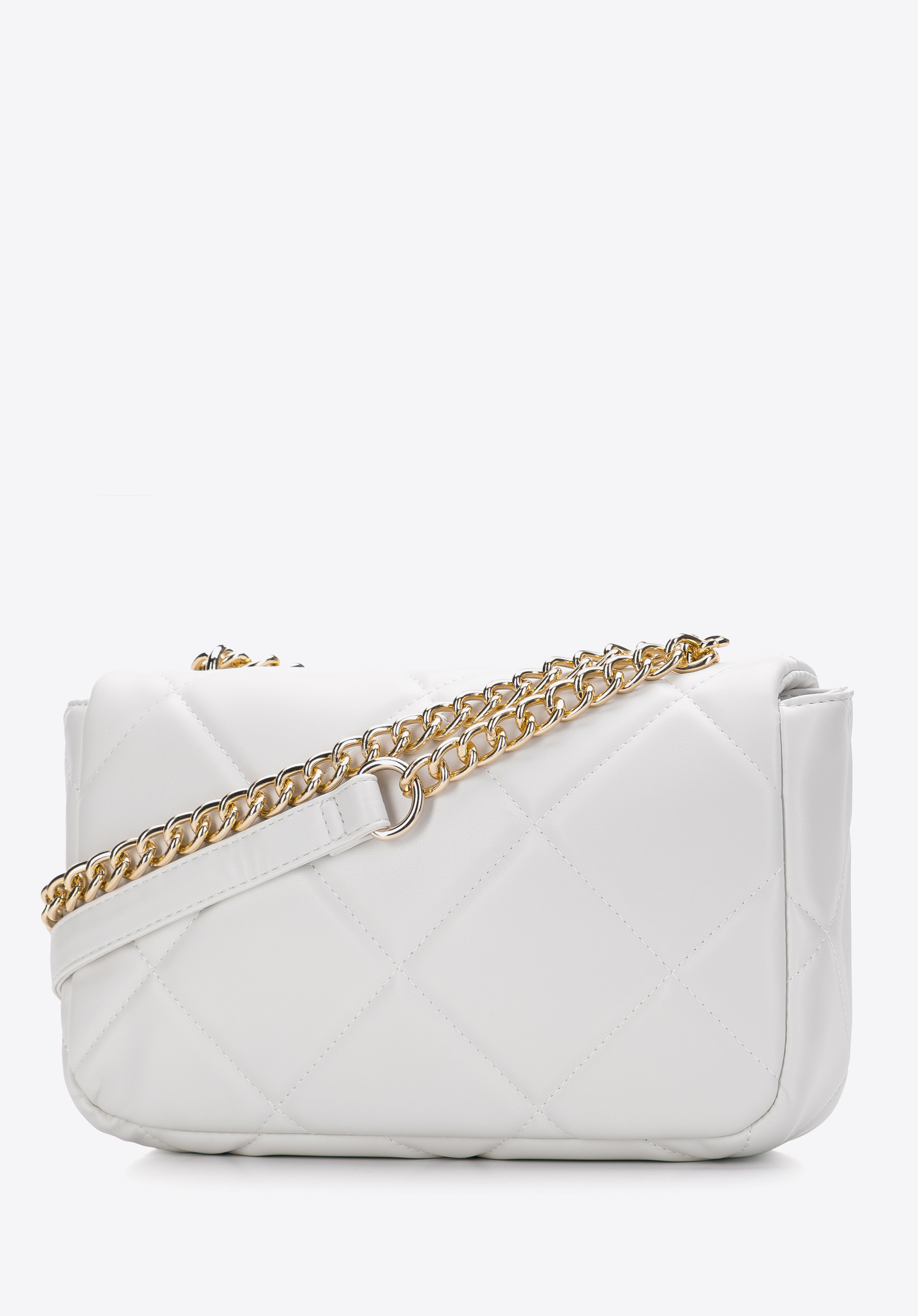 Damska torebka pikowana w kwadraty na łańcuszku