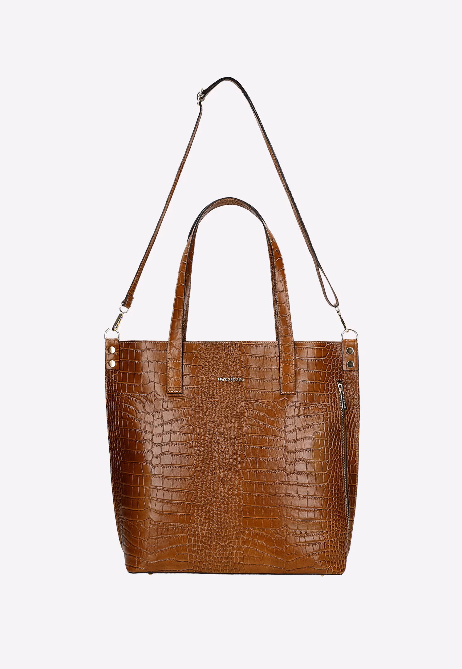 Torebka damska skórzana w kolorze ciemnobrązowym