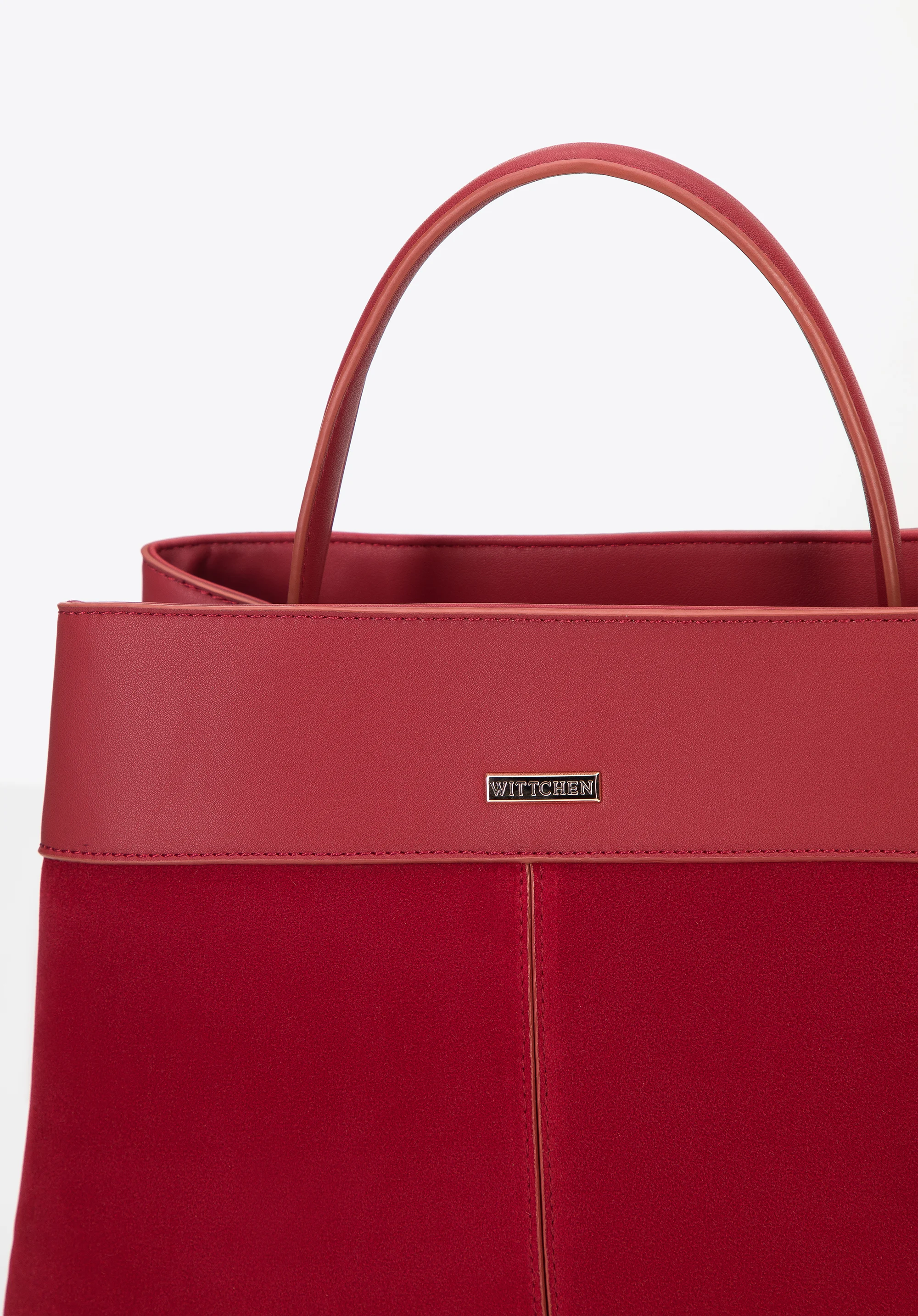 Torebka kuferek z łączonych materiałów