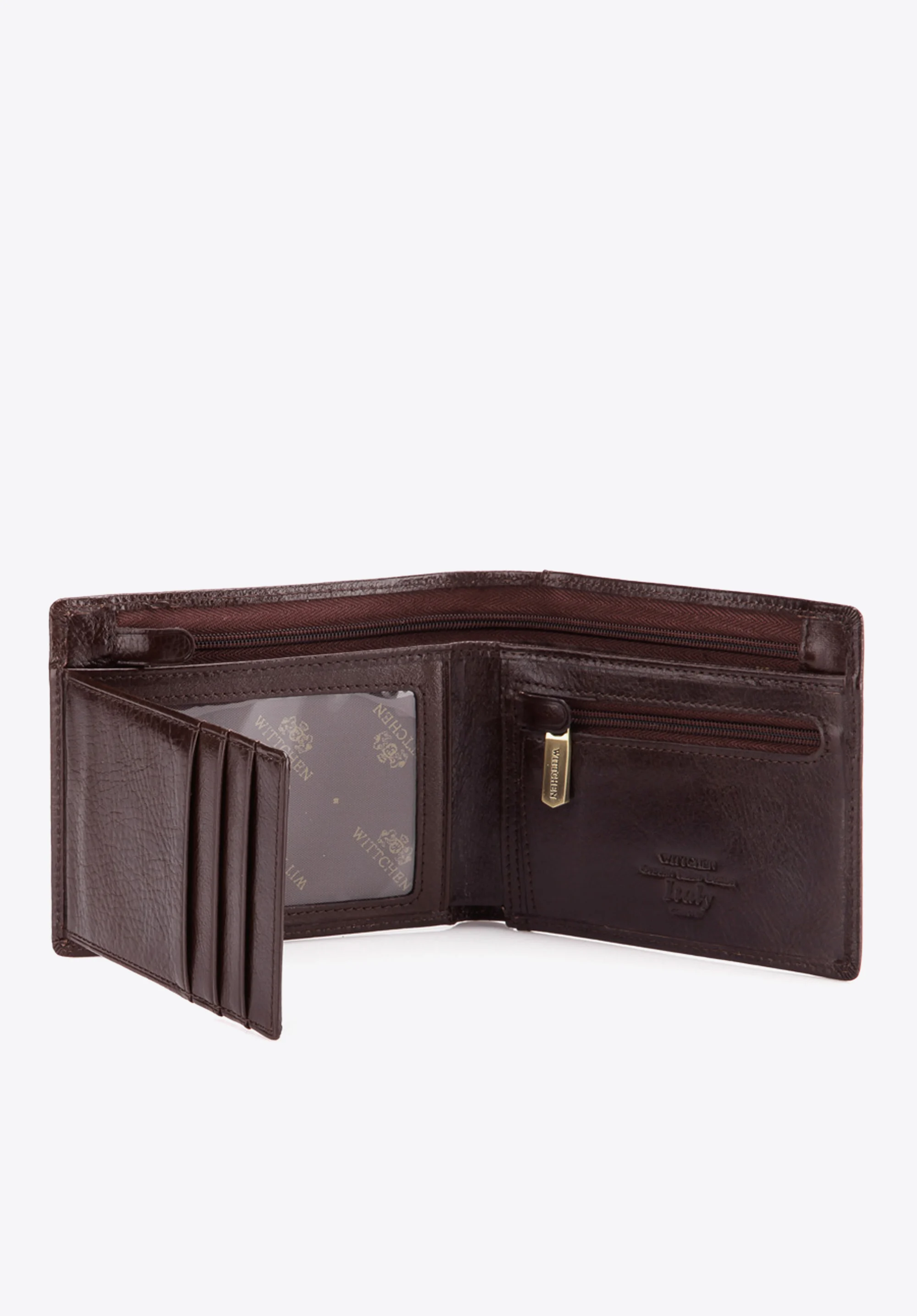 Męski portfel ze skóry z rozkładanym panelem