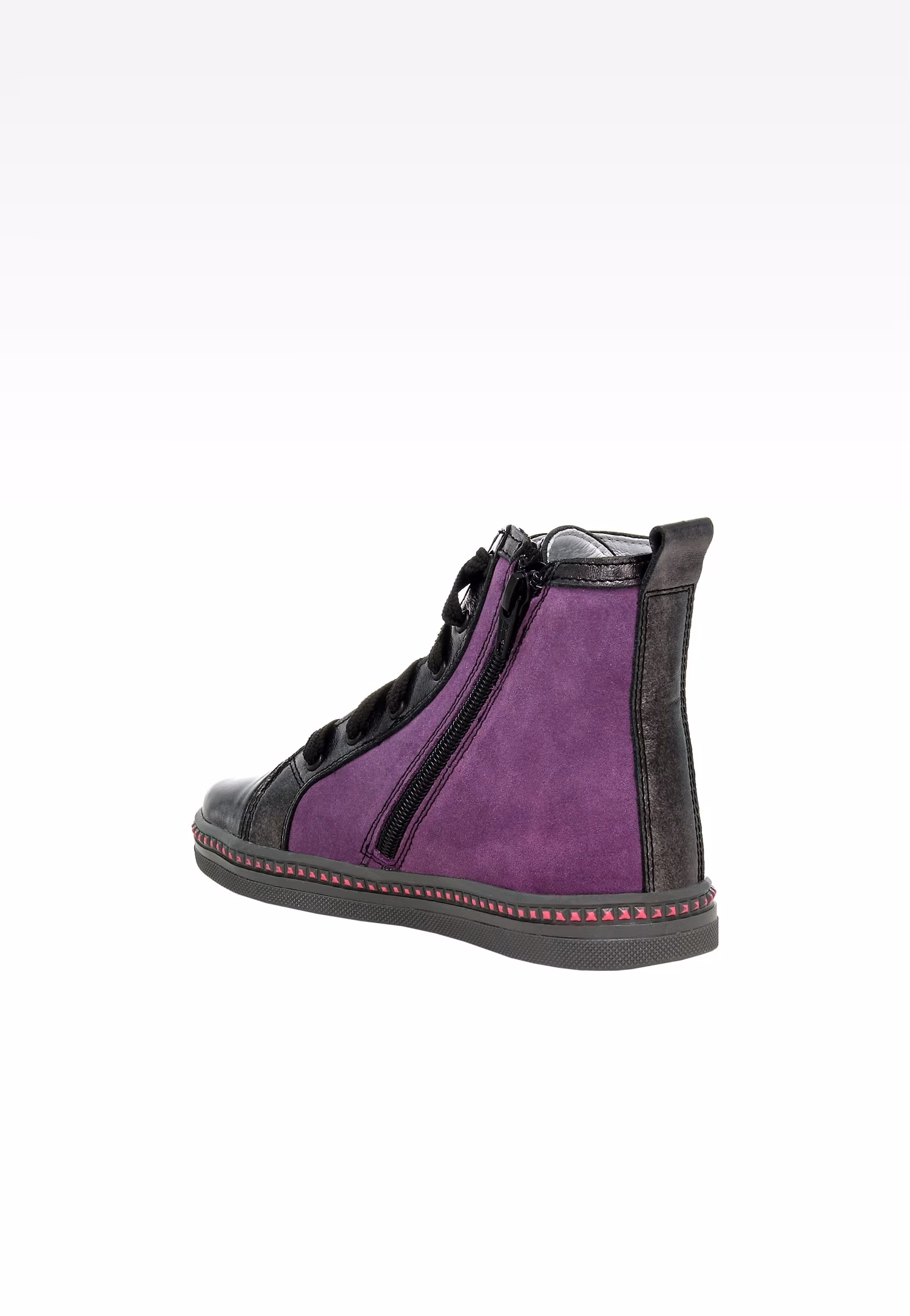 Szare trampki z elementami z lakierowanej skóry 14133-08