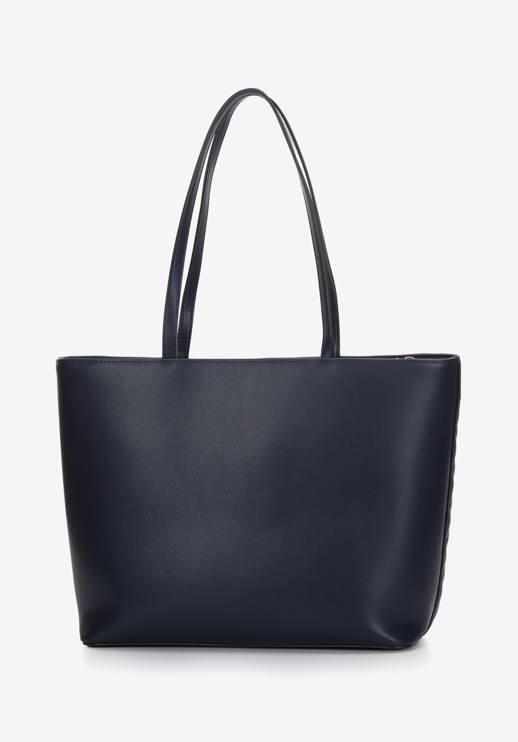 Torebka shopperka skórzana z ozdobnym monogramem