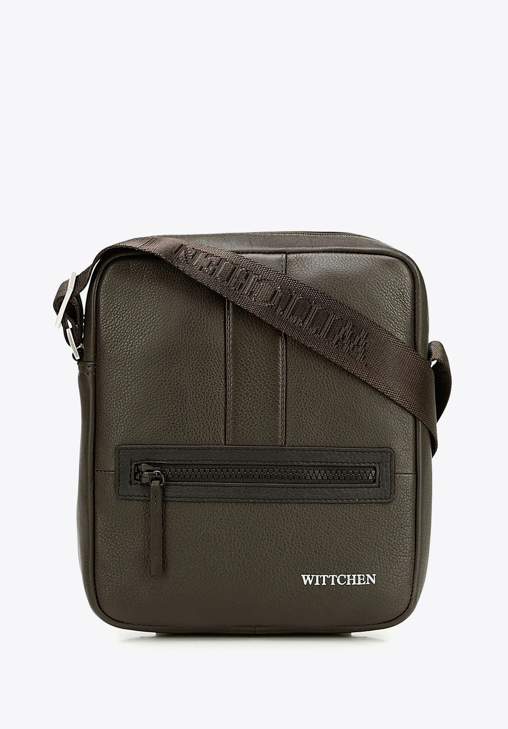 Męska listonoszka skórzana stębnowana mała