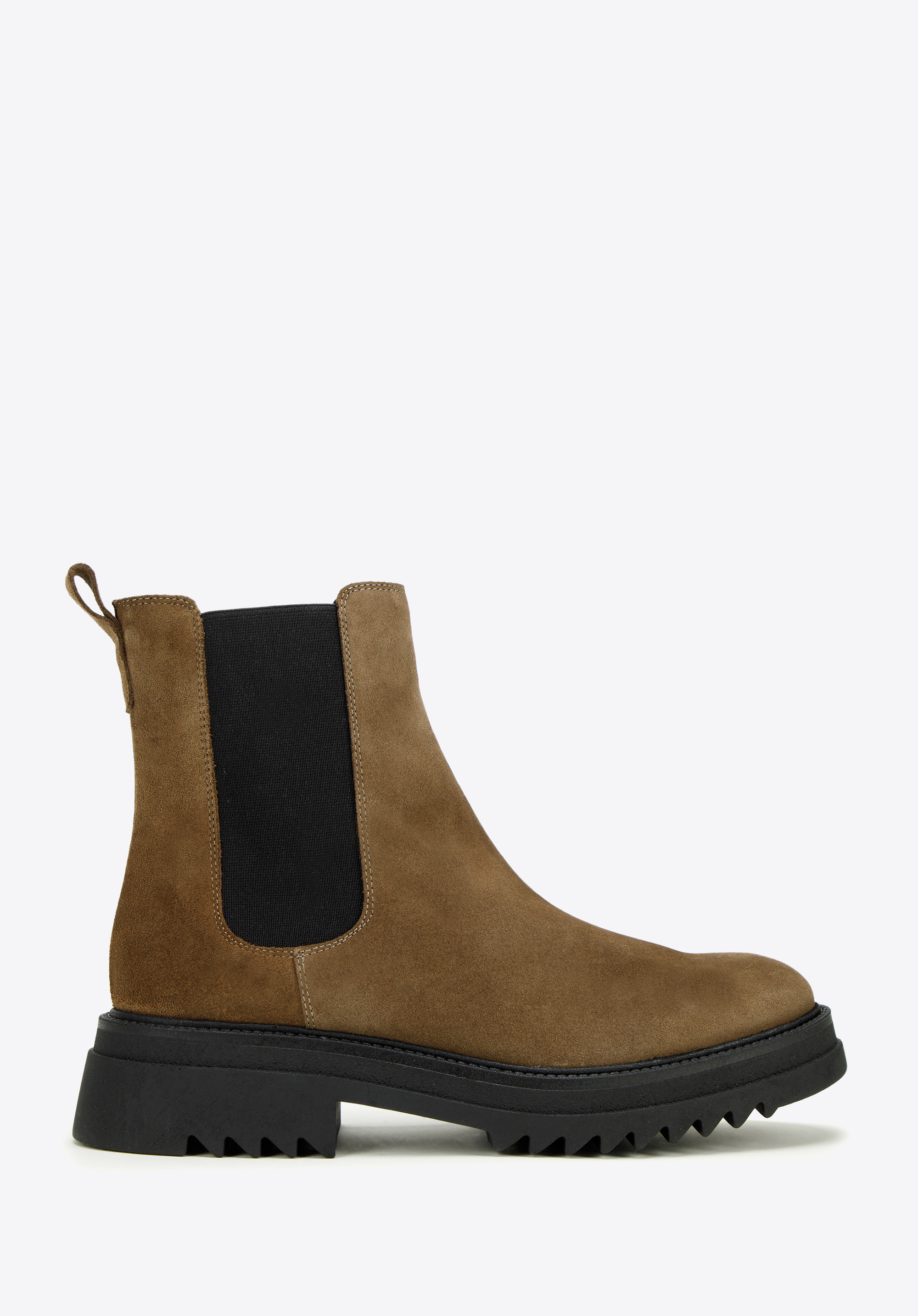 Damskie sztyblety zamszowe na grubej podeszwie