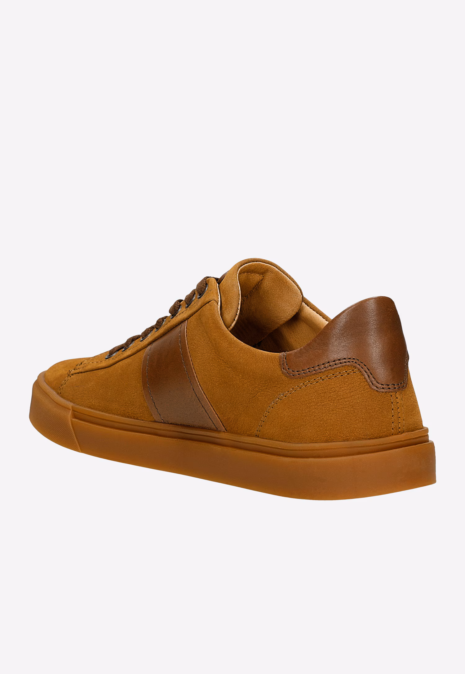 Brązowe trampki męskie z łączonych skór