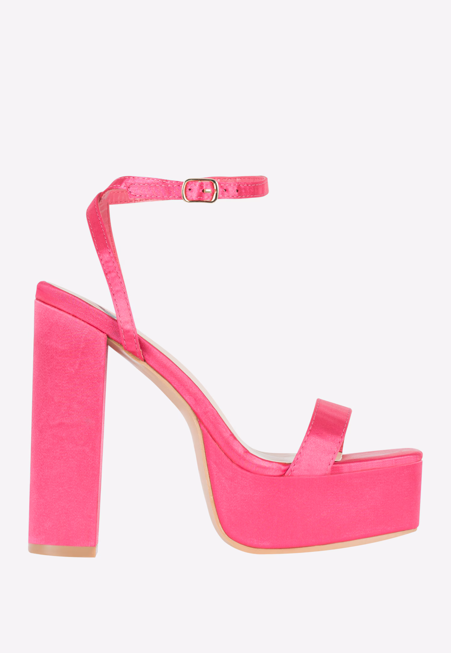 WJS wysokie różowe sandały damskie na platformie
