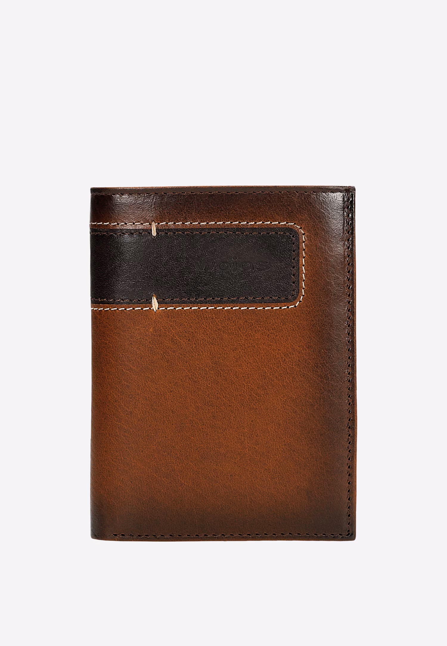 Brązowy portfel męski z ciemną wstawką