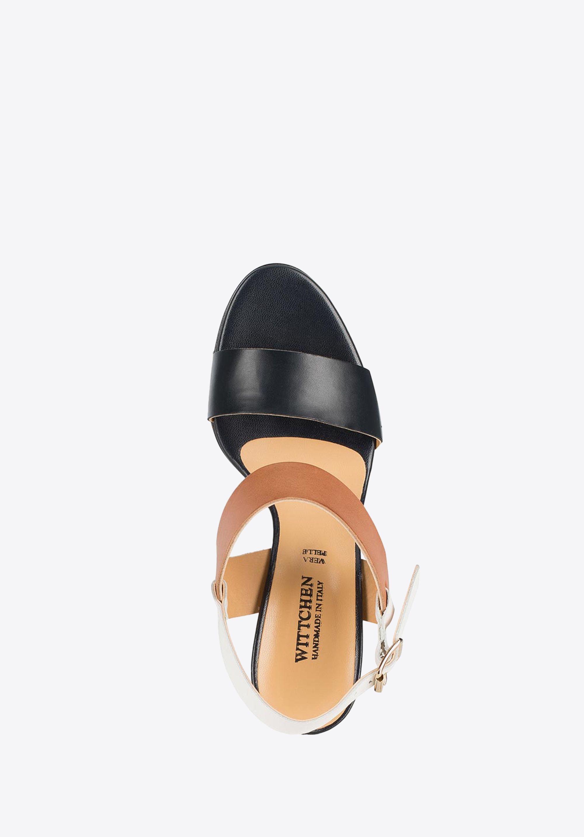 Damskie sandały z kolorowych skór