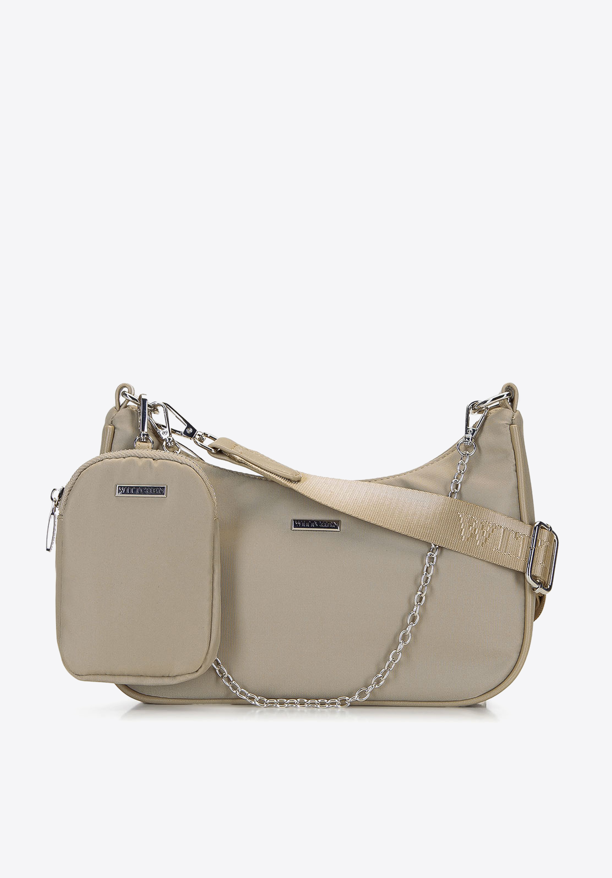 Torebka rogal z tkaniny z saszetką