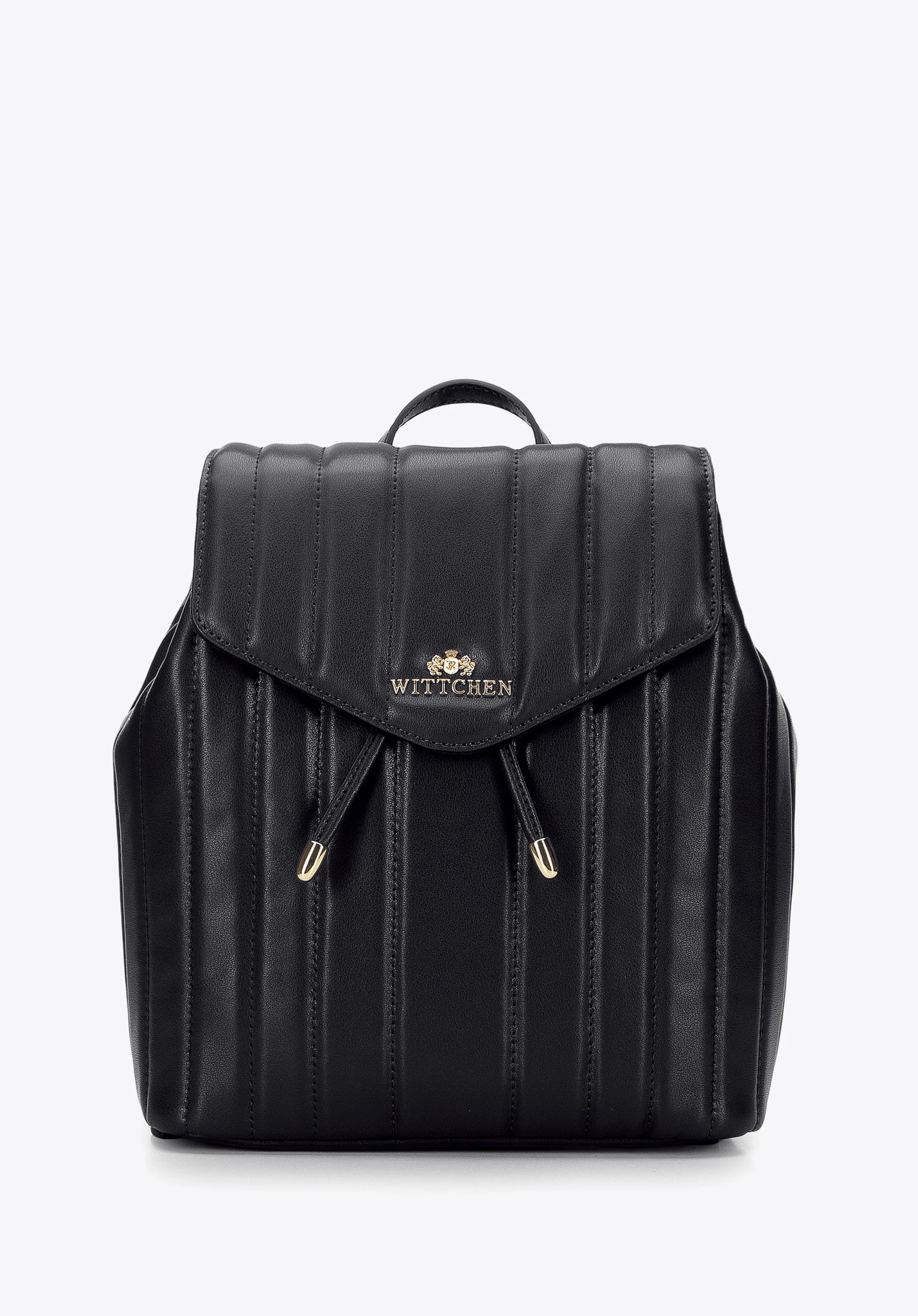 Damski plecak worek skórzany z podłużnym pikowaniem