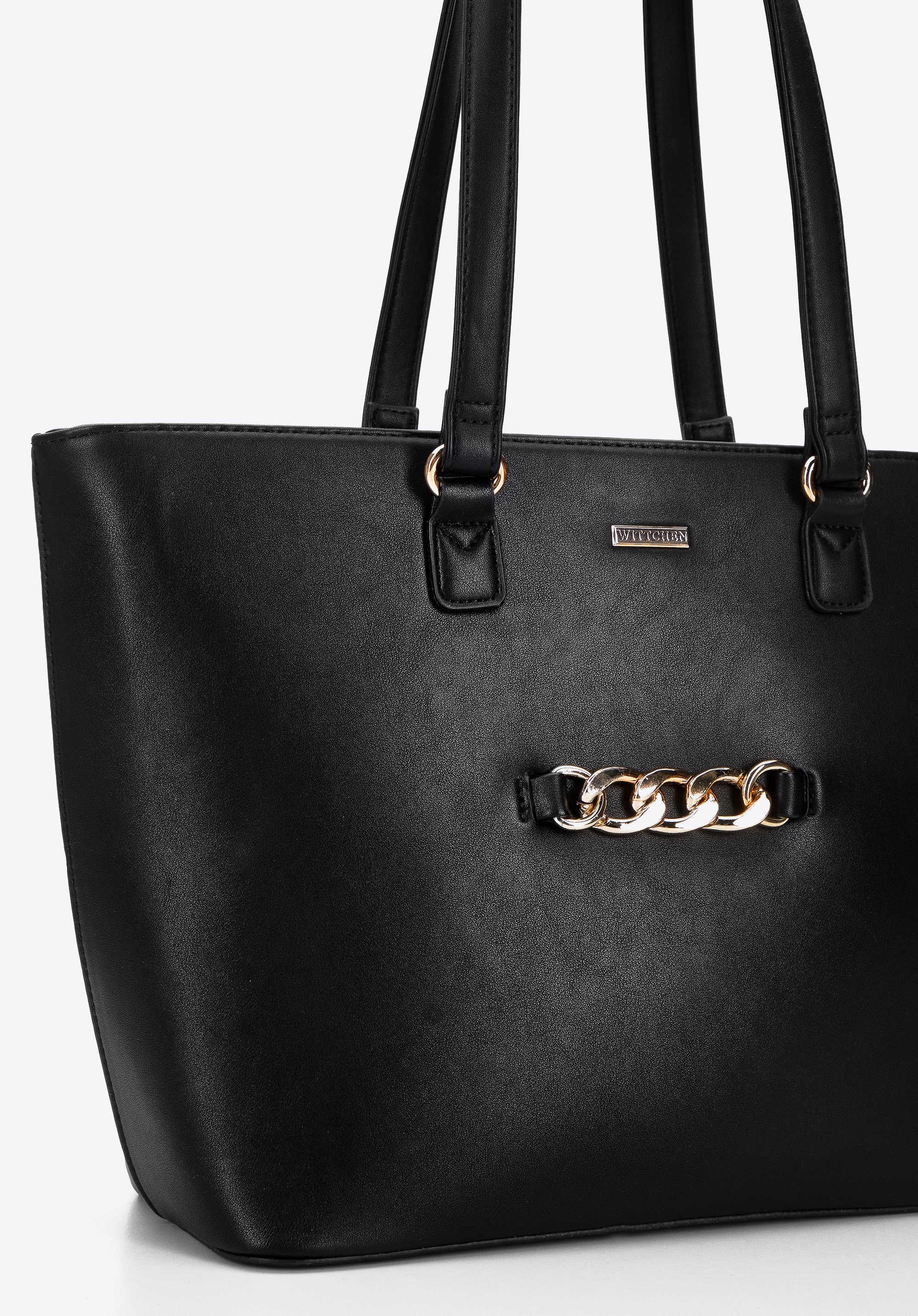 Damska shopperka z łańcuchem na przodzie