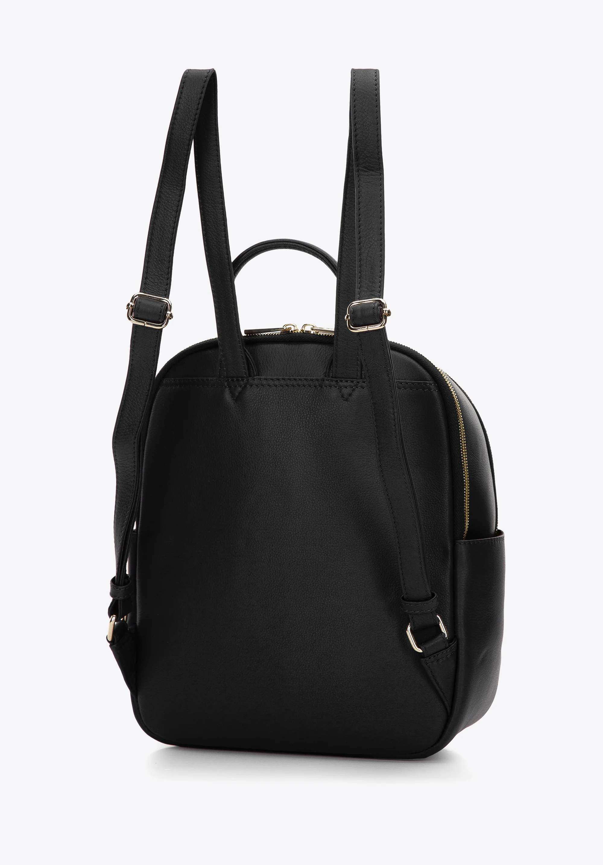 Damski plecak z pikowanej skóry dwukomorowy