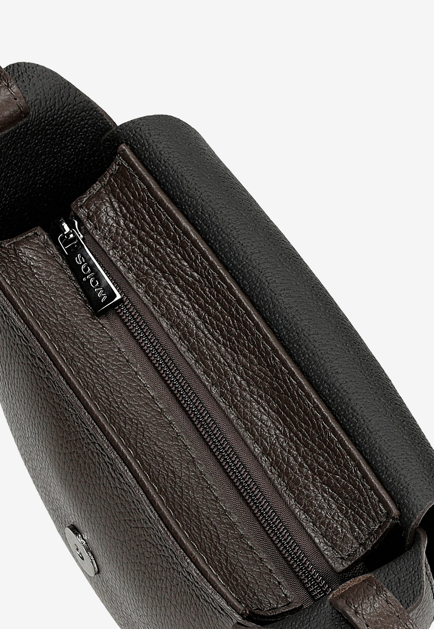 Jasnobrązowa skórzana torebka damska typu saddle bag