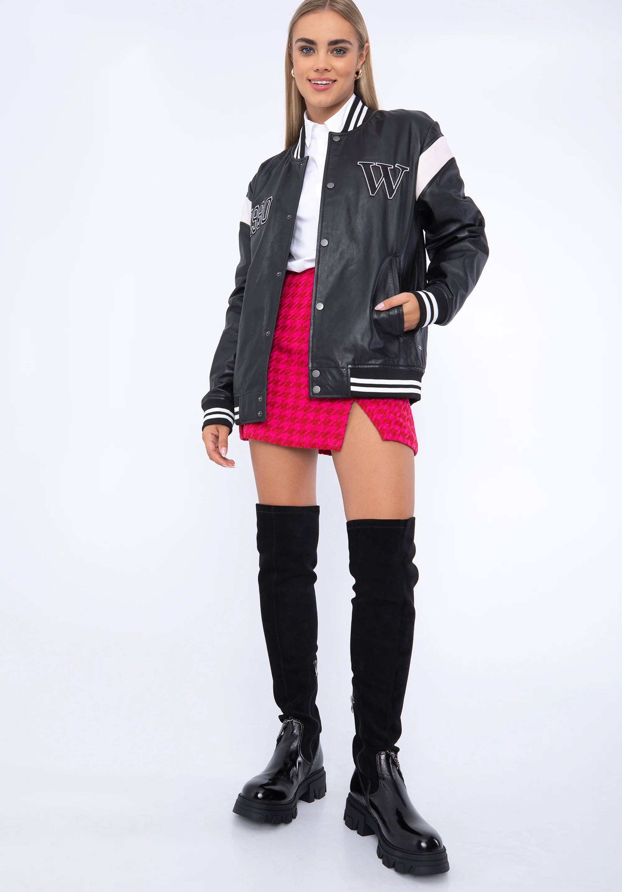 Kurtka bejsbolówka skórzana uniseks