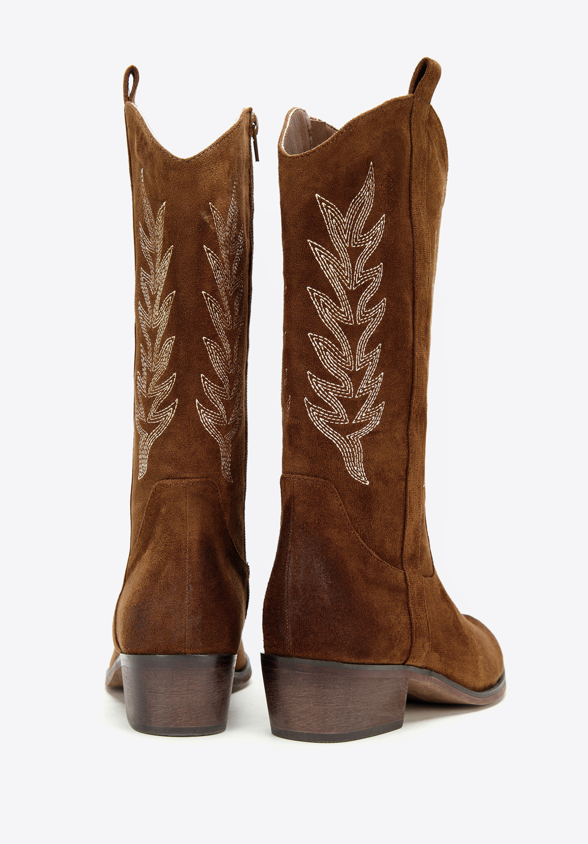 Damskie kowbojki z kontrastowym haftem