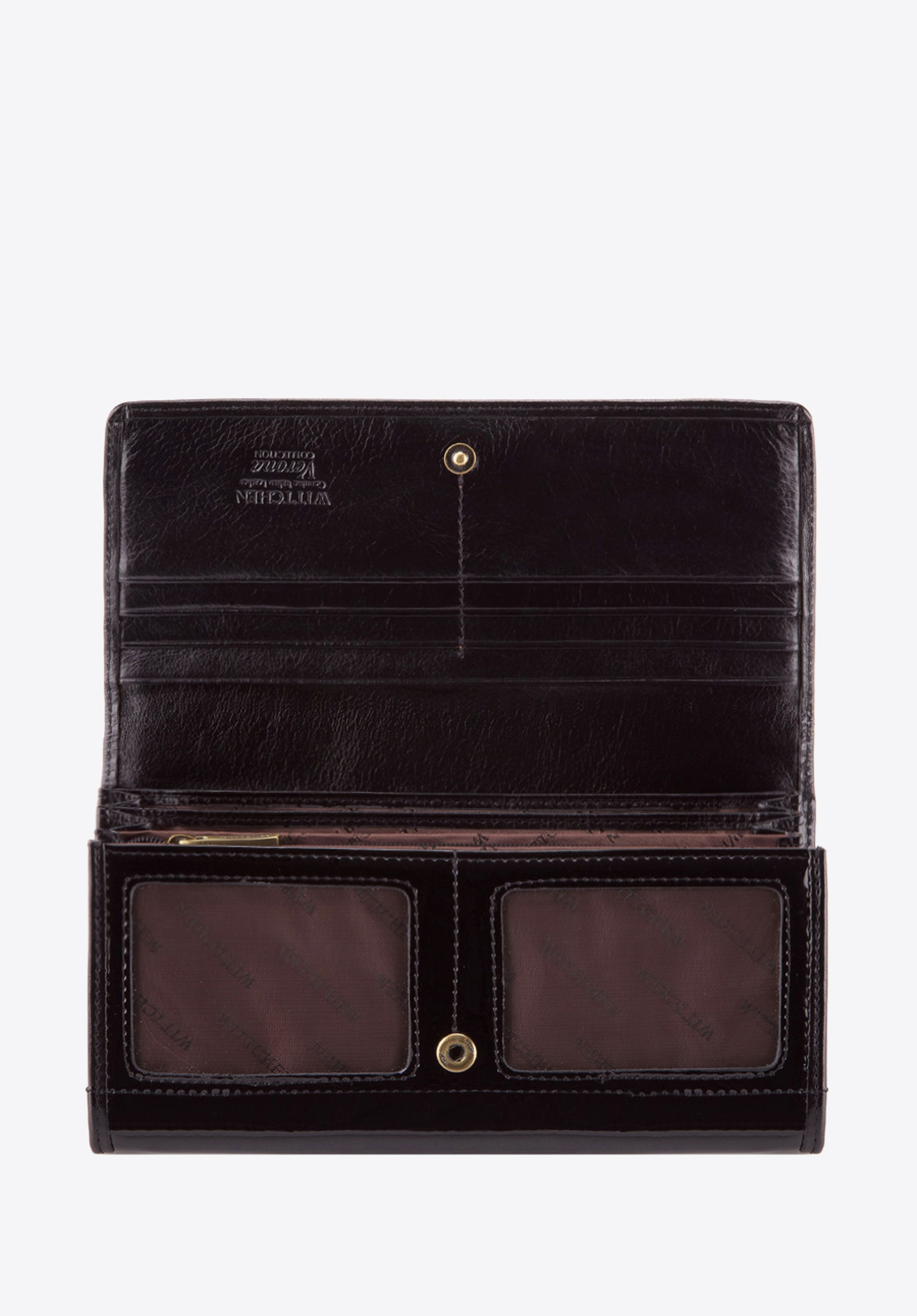 Damski portfel ze skóry lakierowany duży