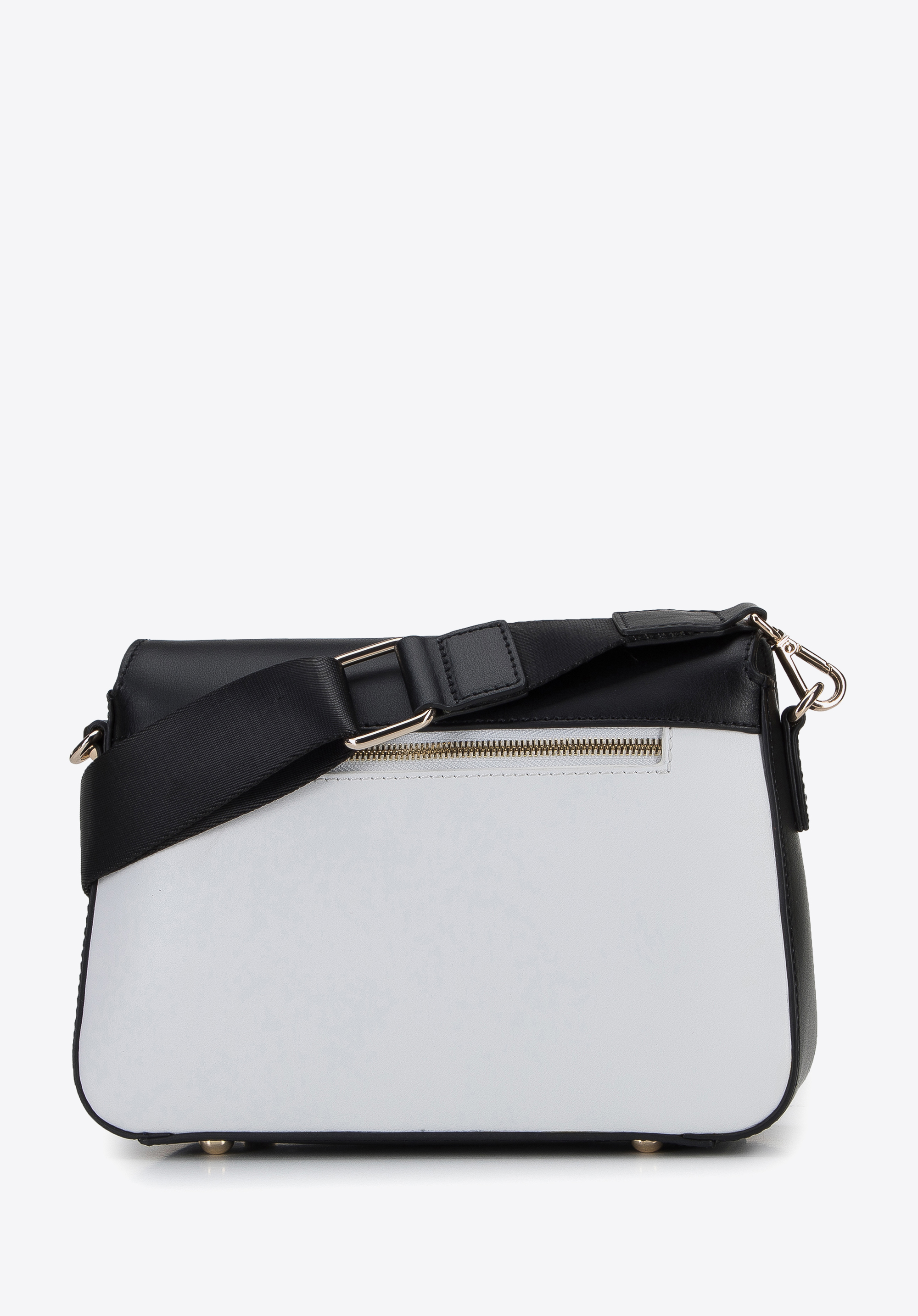 Damska listonoszka skórzana z przeszyciami dwukolorowa