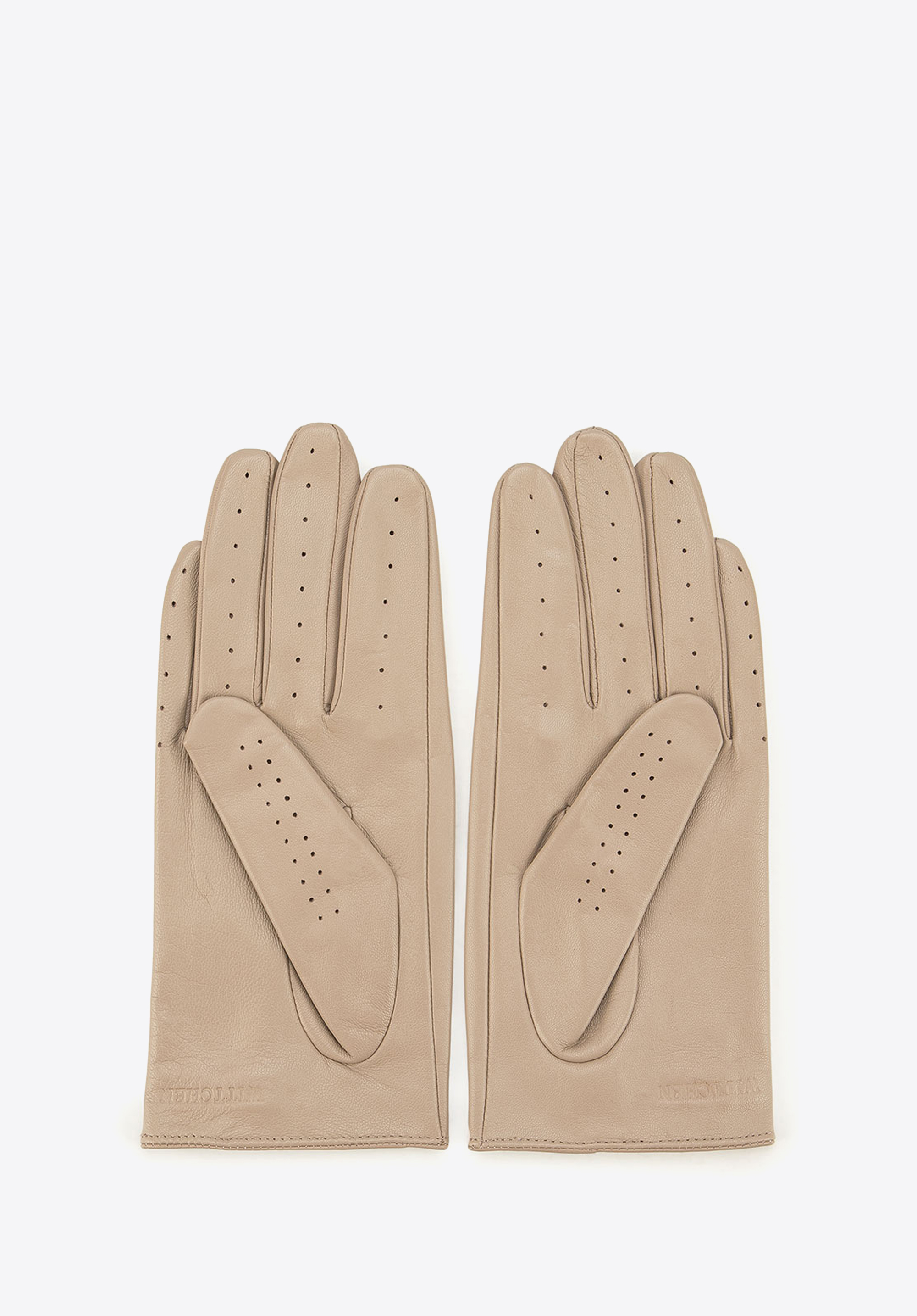 Damskie rękawiczki skórzane samochodowe