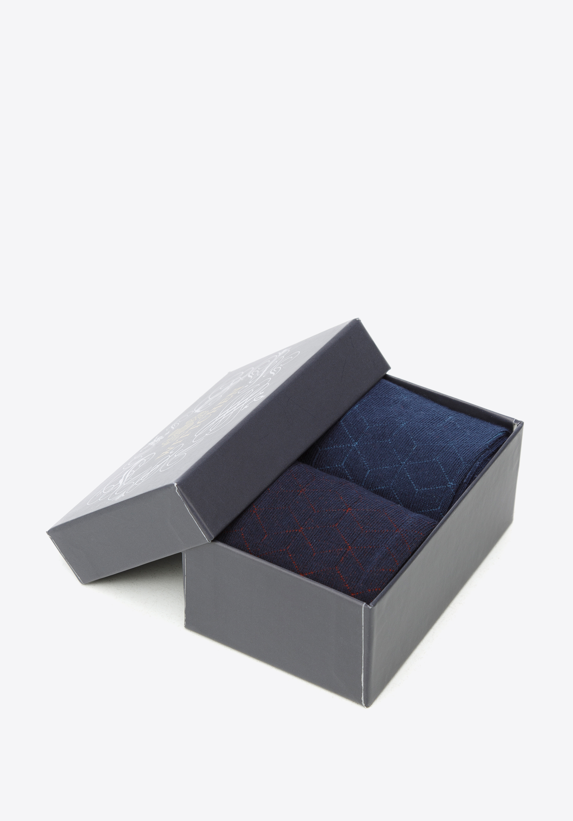 Męskie skarpetki w geometryczny wzór – zestaw 2 par