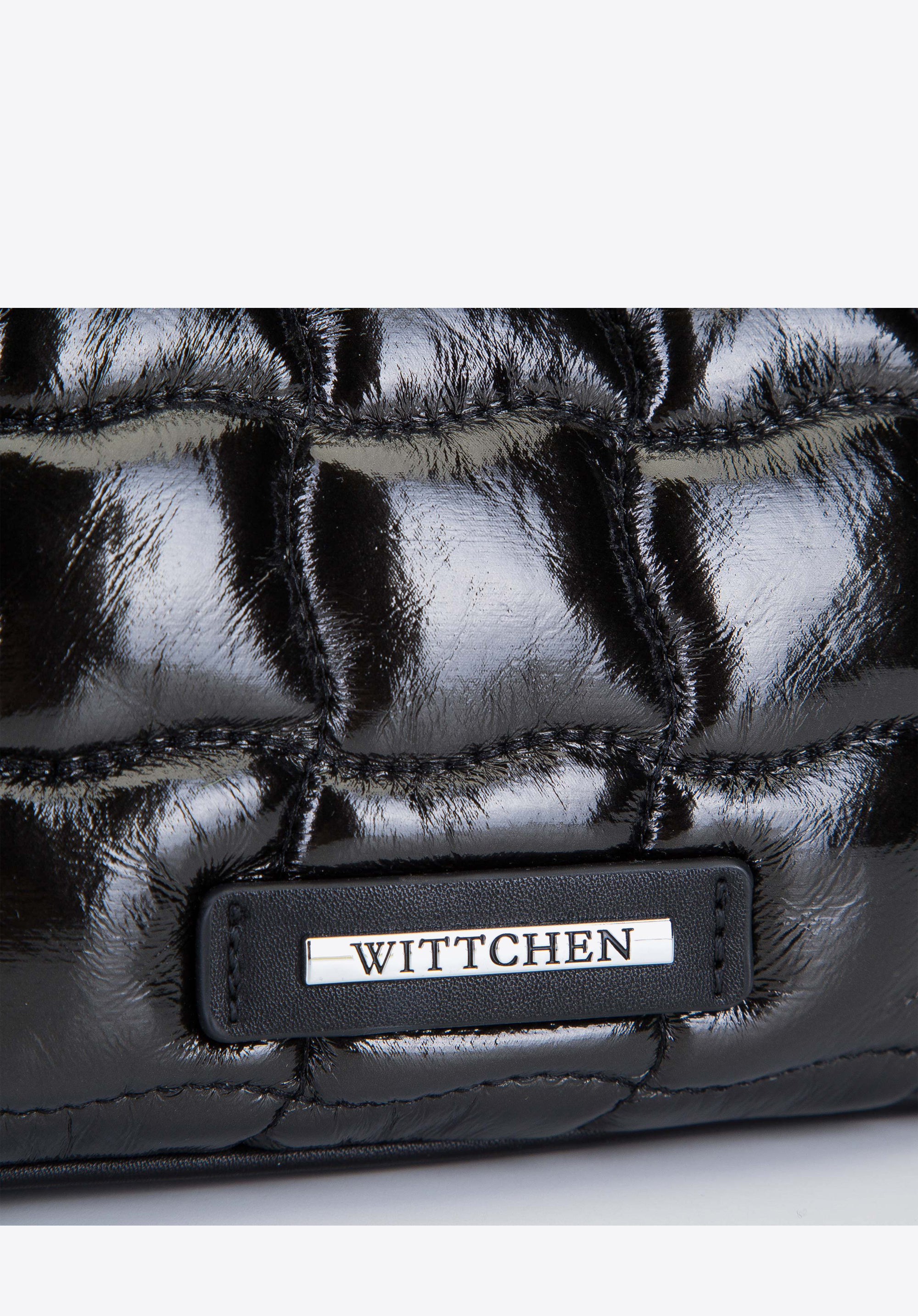 Torebka baguette pikowana z połyskiem