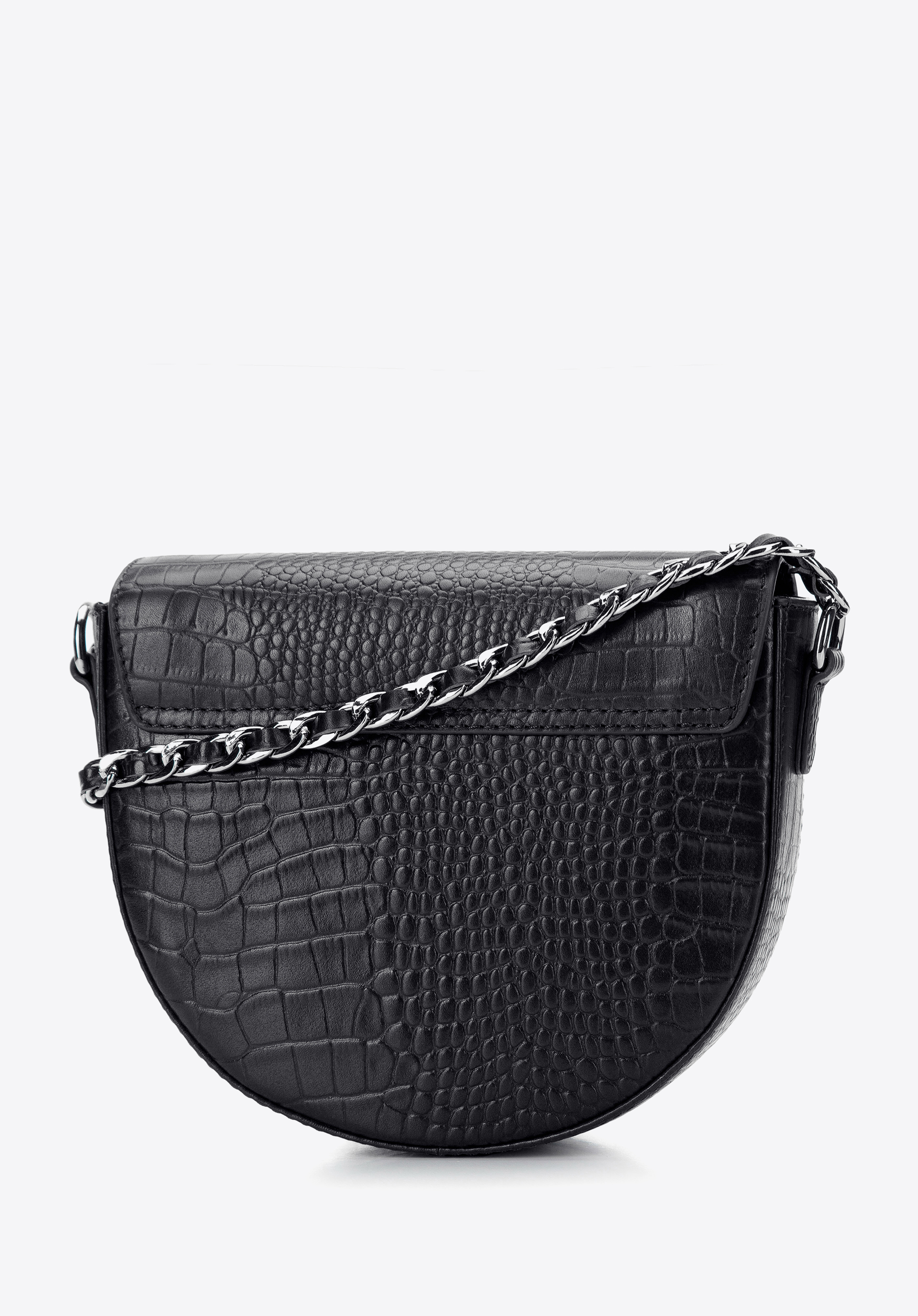 Damska listonoszka skórzana croco na łańcuszku